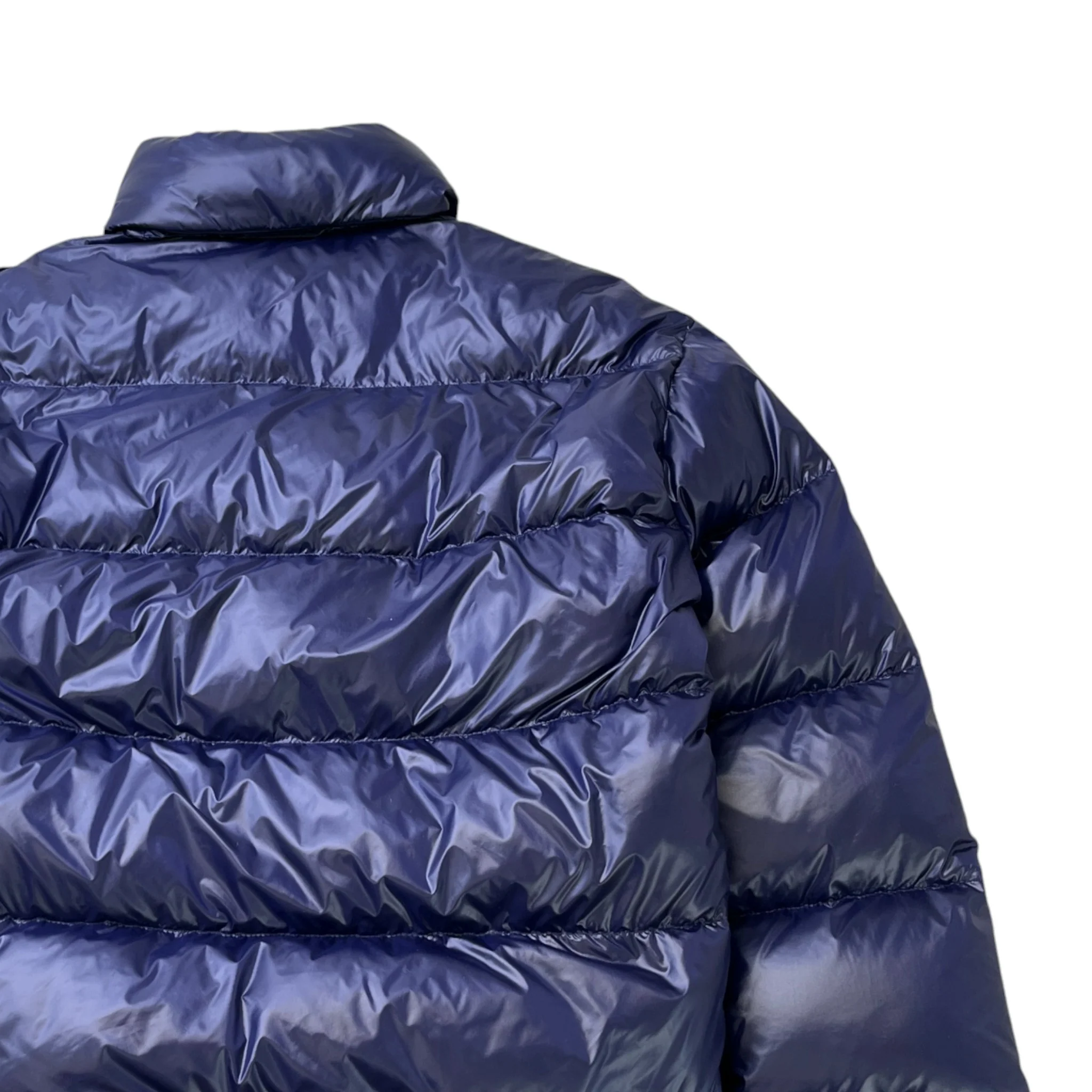 Men's Logo Print Down Jacket Navy Size XL - Image 4
