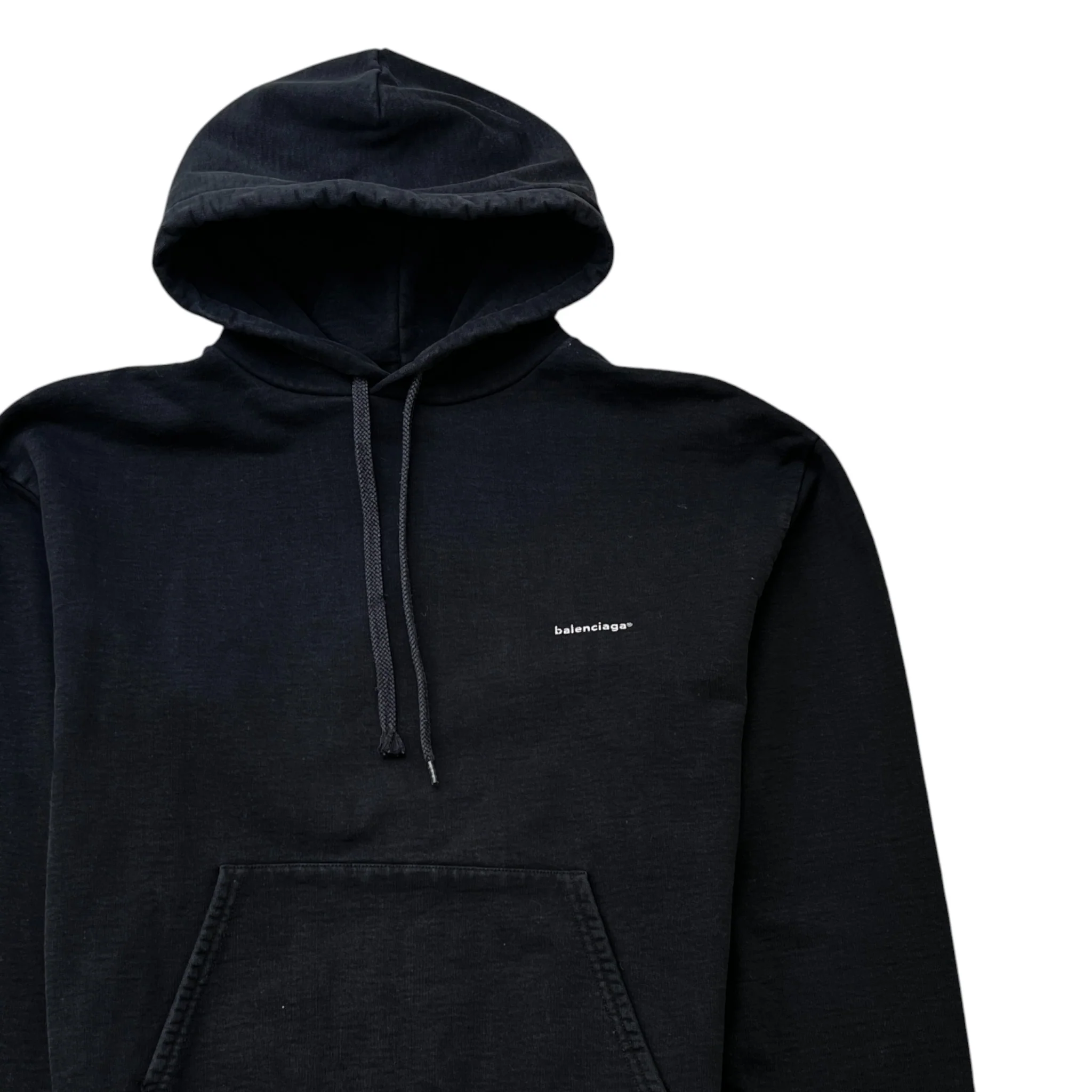 Men's Logo Print Hoodie Black Size M - Image 3