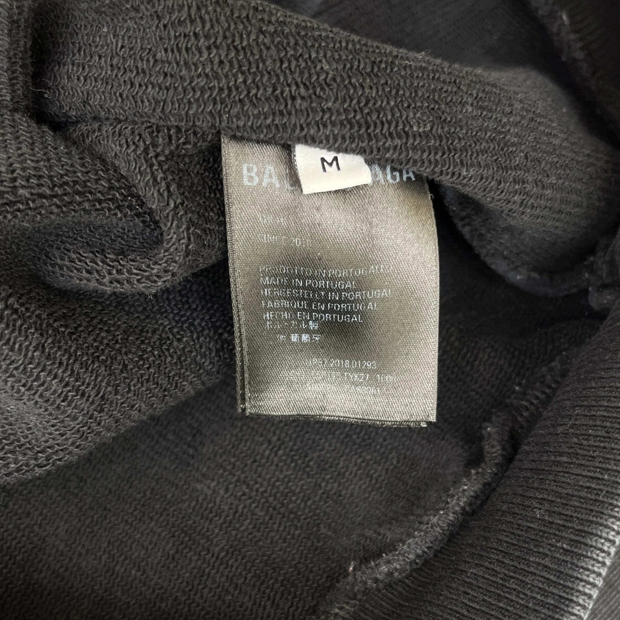 Men's Logo Print Hoodie Black Size M - Image 6