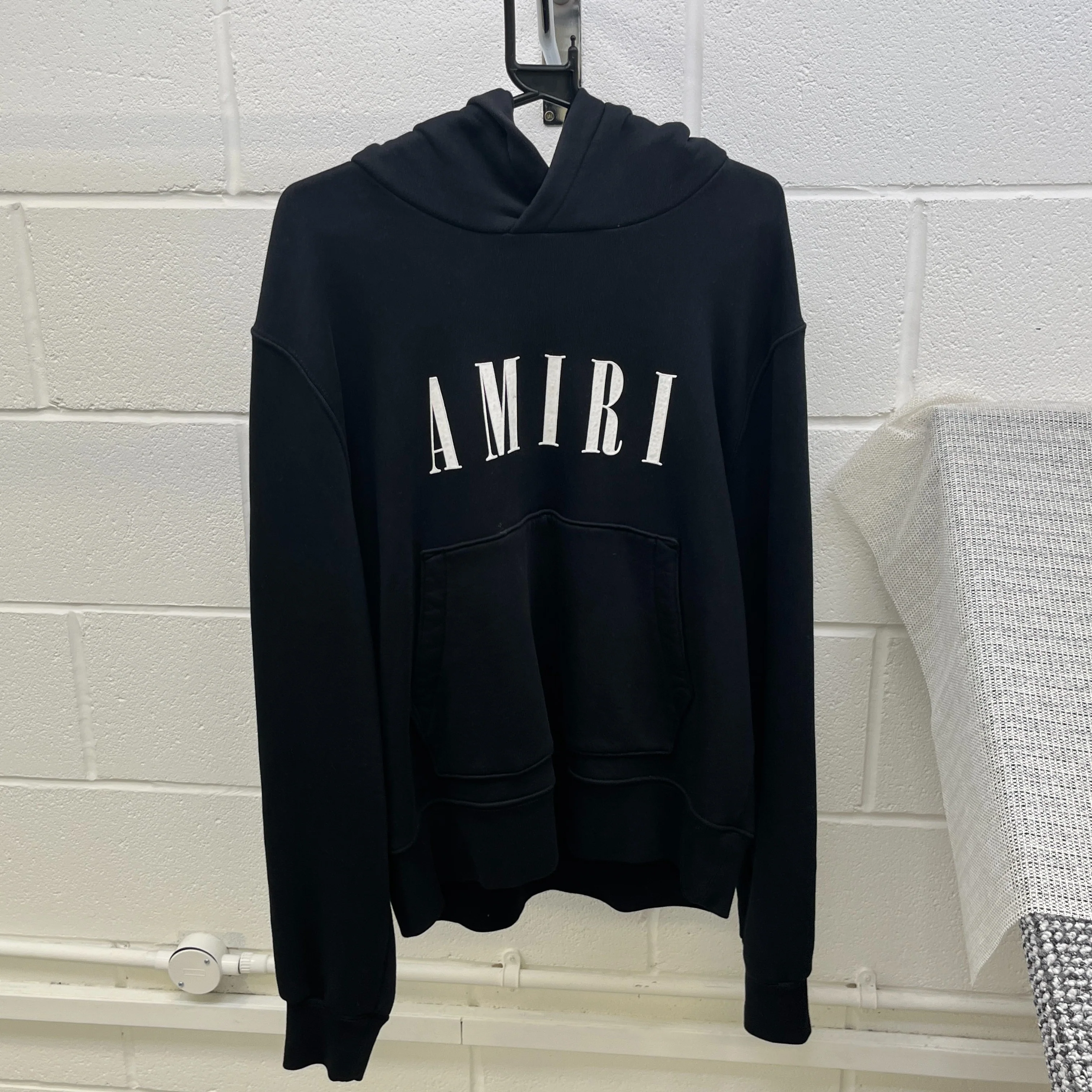 Men's Logo Print Hoodie Black Size M - Image 8