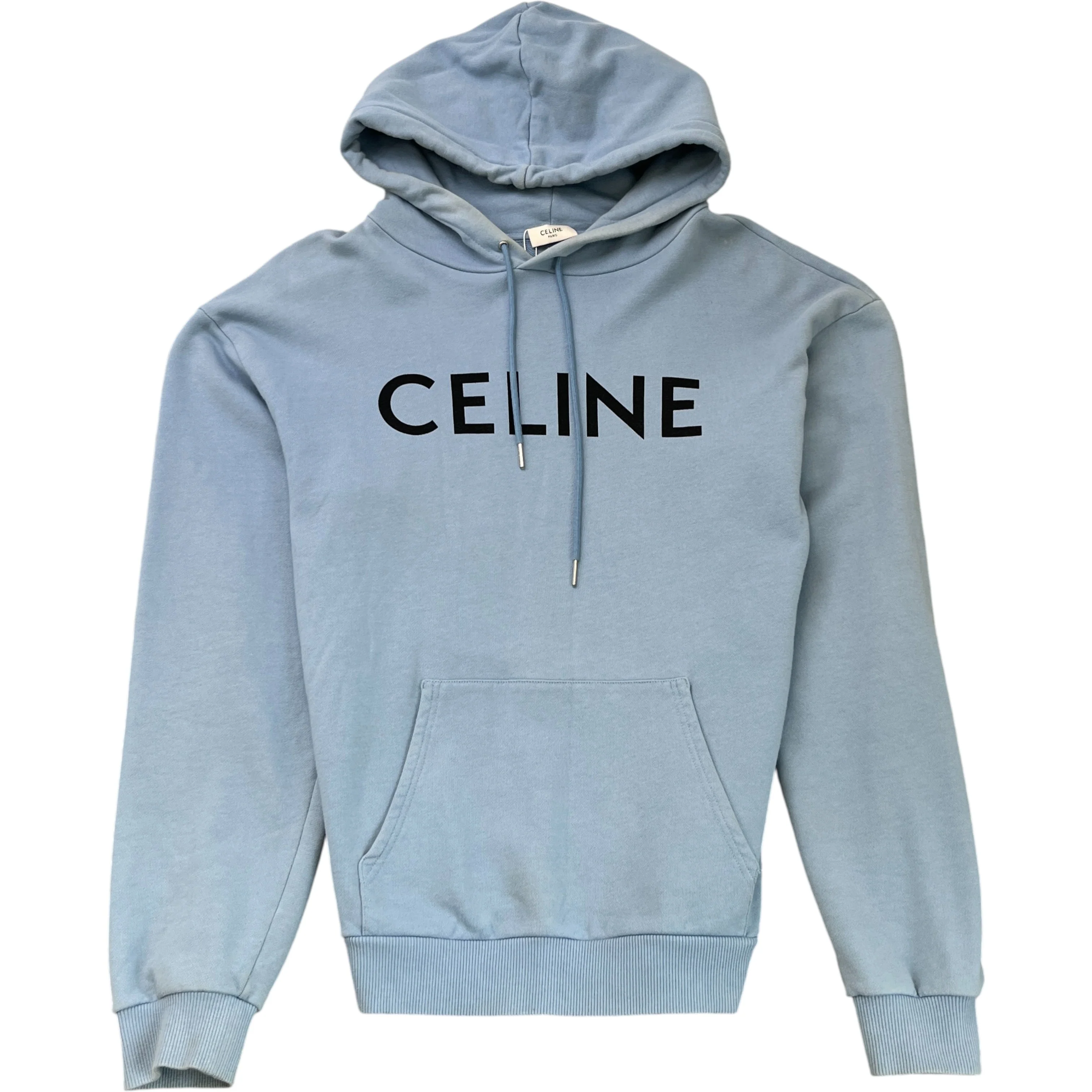 Men's Logo Print Hoodie Blue Size M