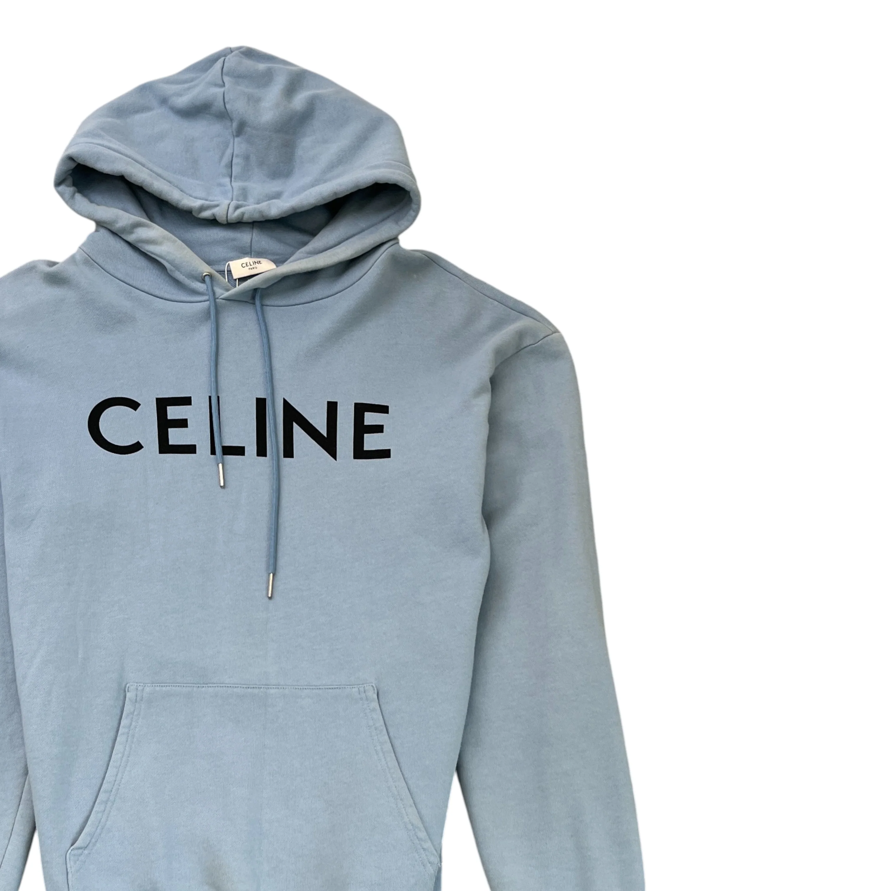 Men's Logo Print Hoodie Blue Size M - Image 3