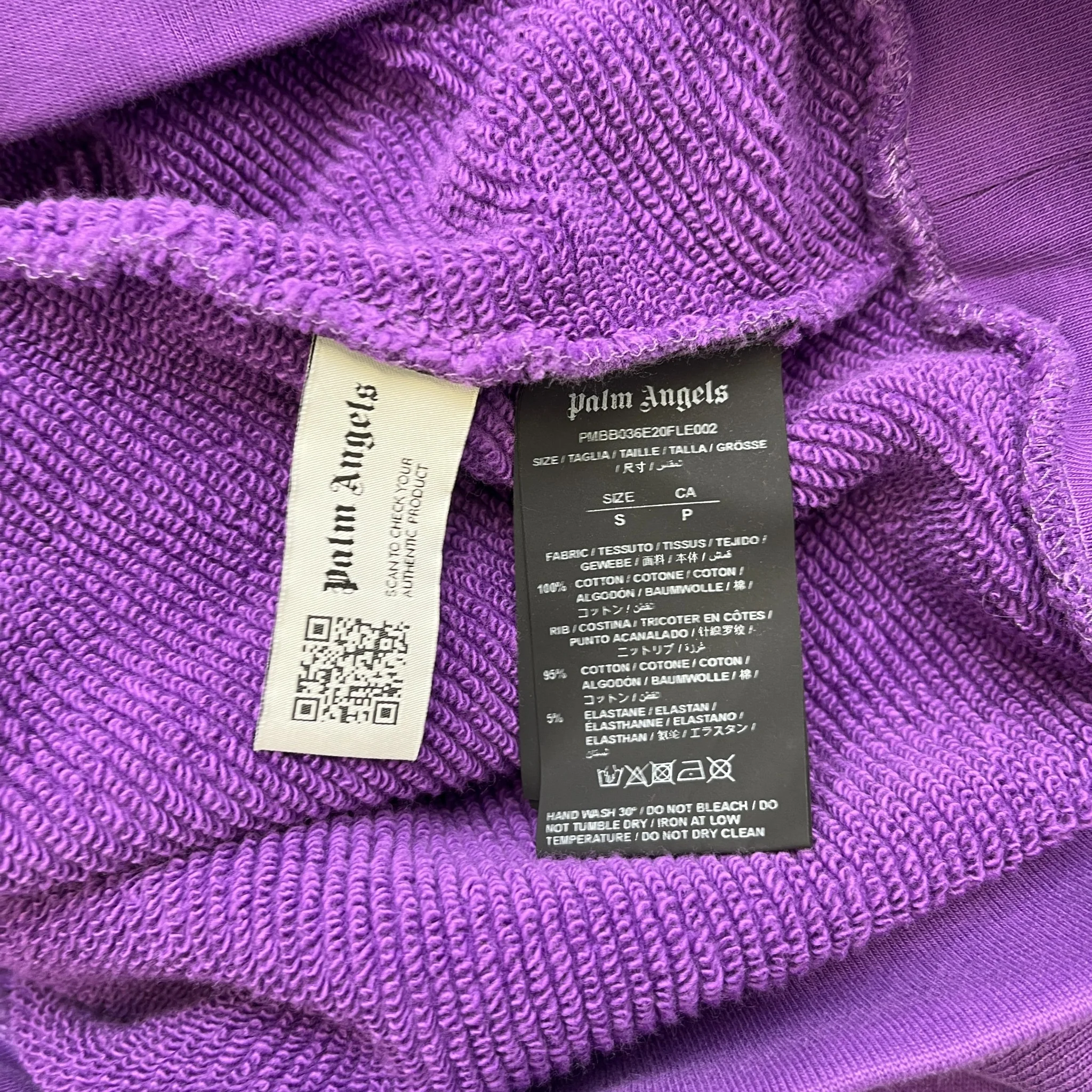 Men's Logo Print Hoodie Purple Size S - Image 6