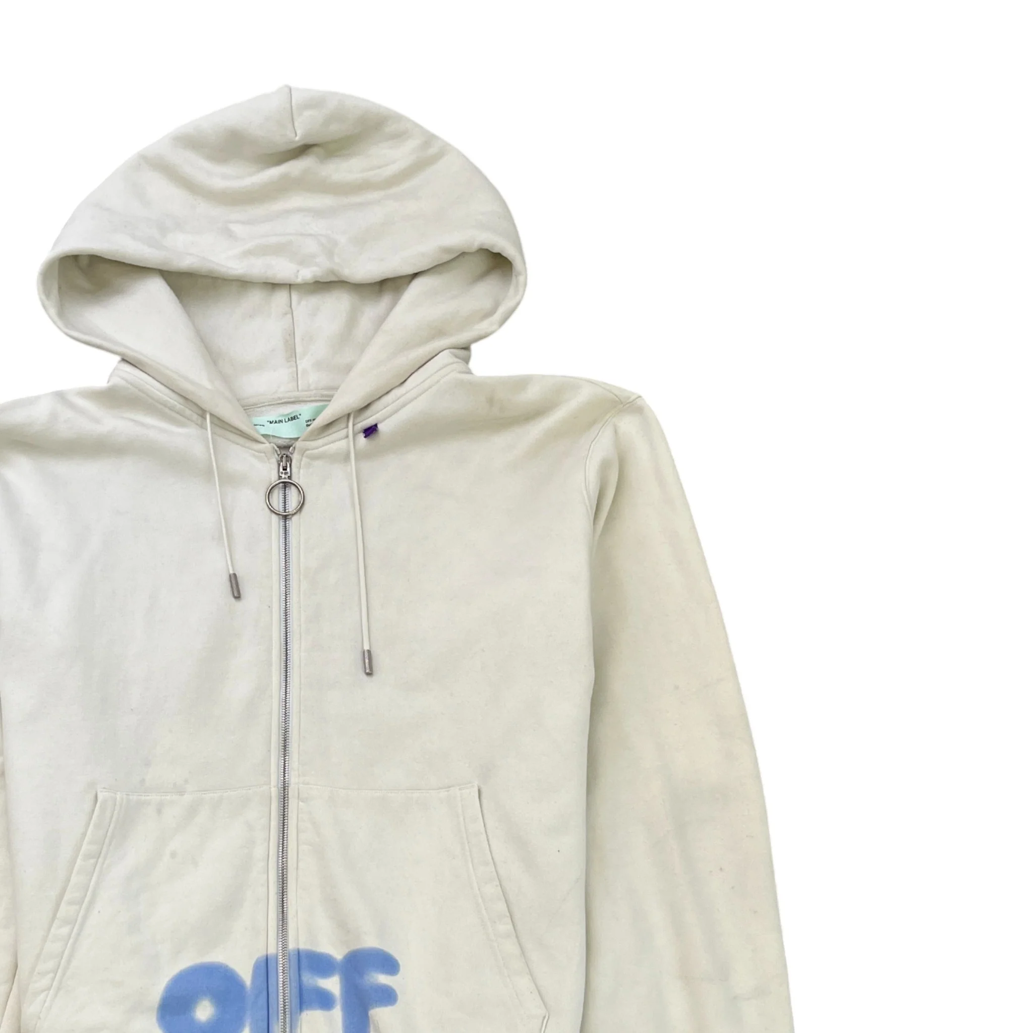 Men's Logo Print Hoodie White Size XXL - Image 3