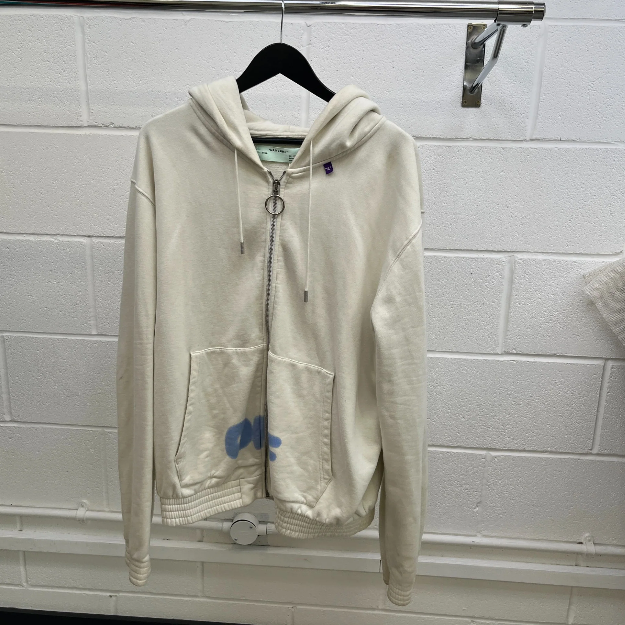 Men's Logo Print Hoodie White Size XXL - Image 9