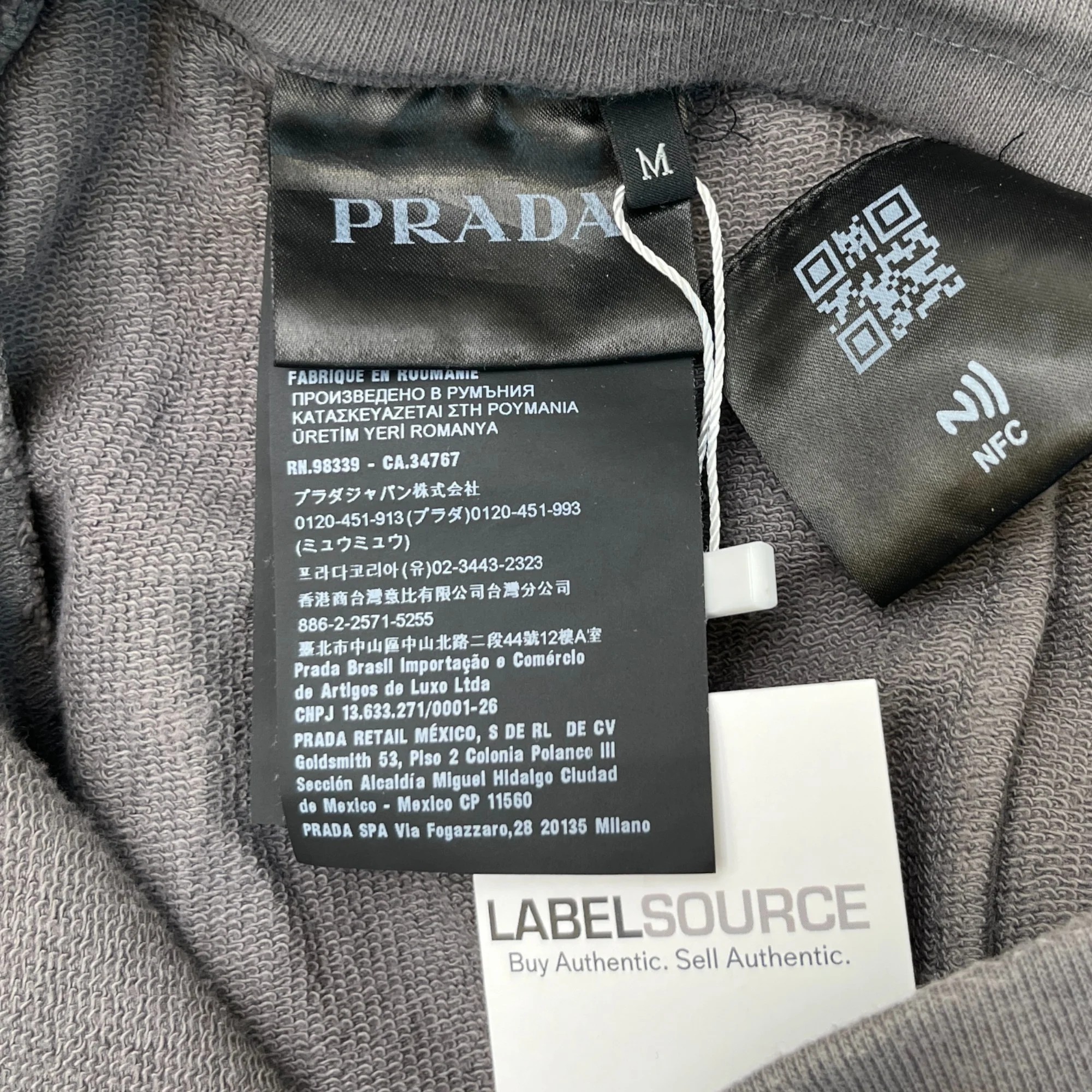 Men's Logo Print Joggers Grey Size M - Image 8