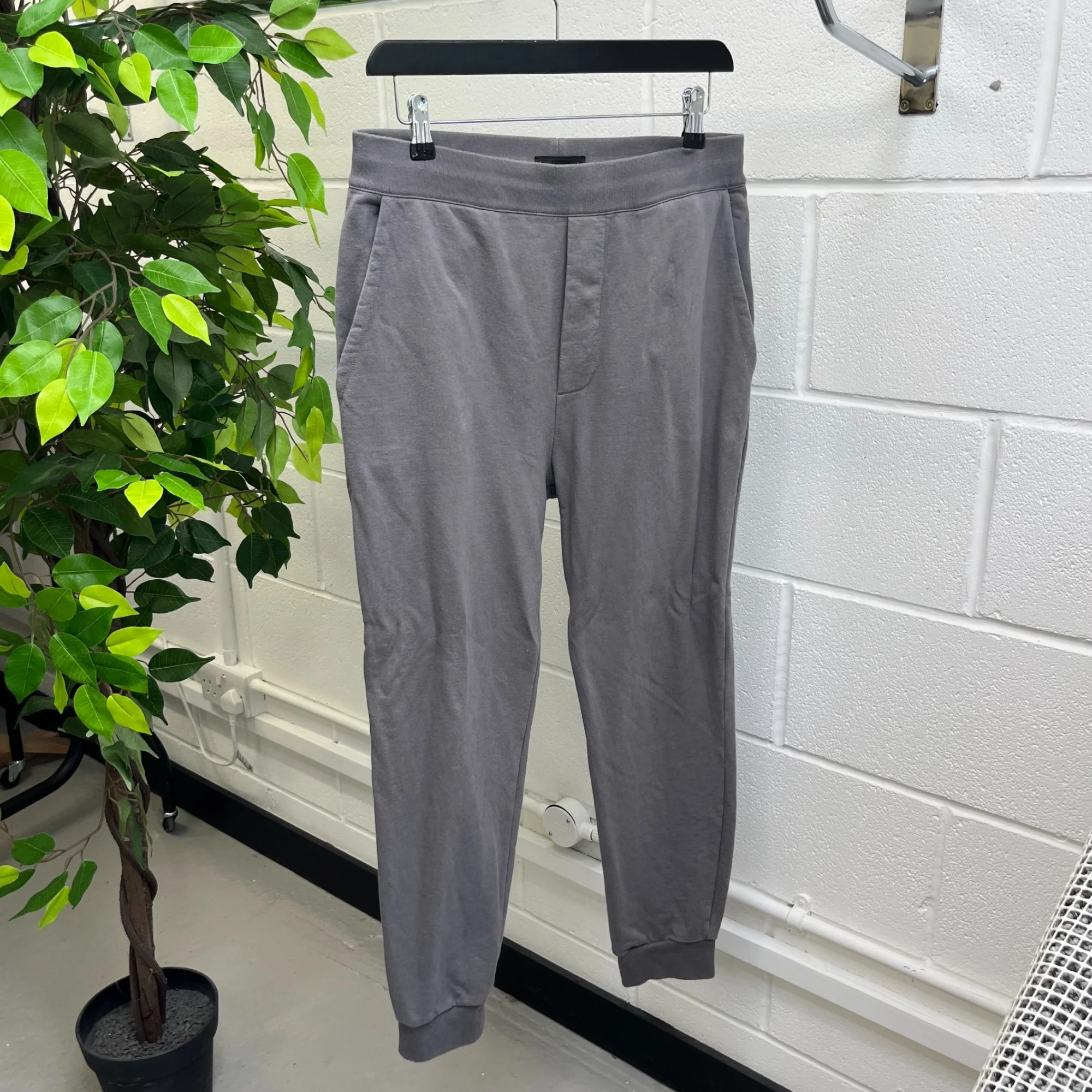 Men's Logo Print Joggers Grey Size M - Image 9