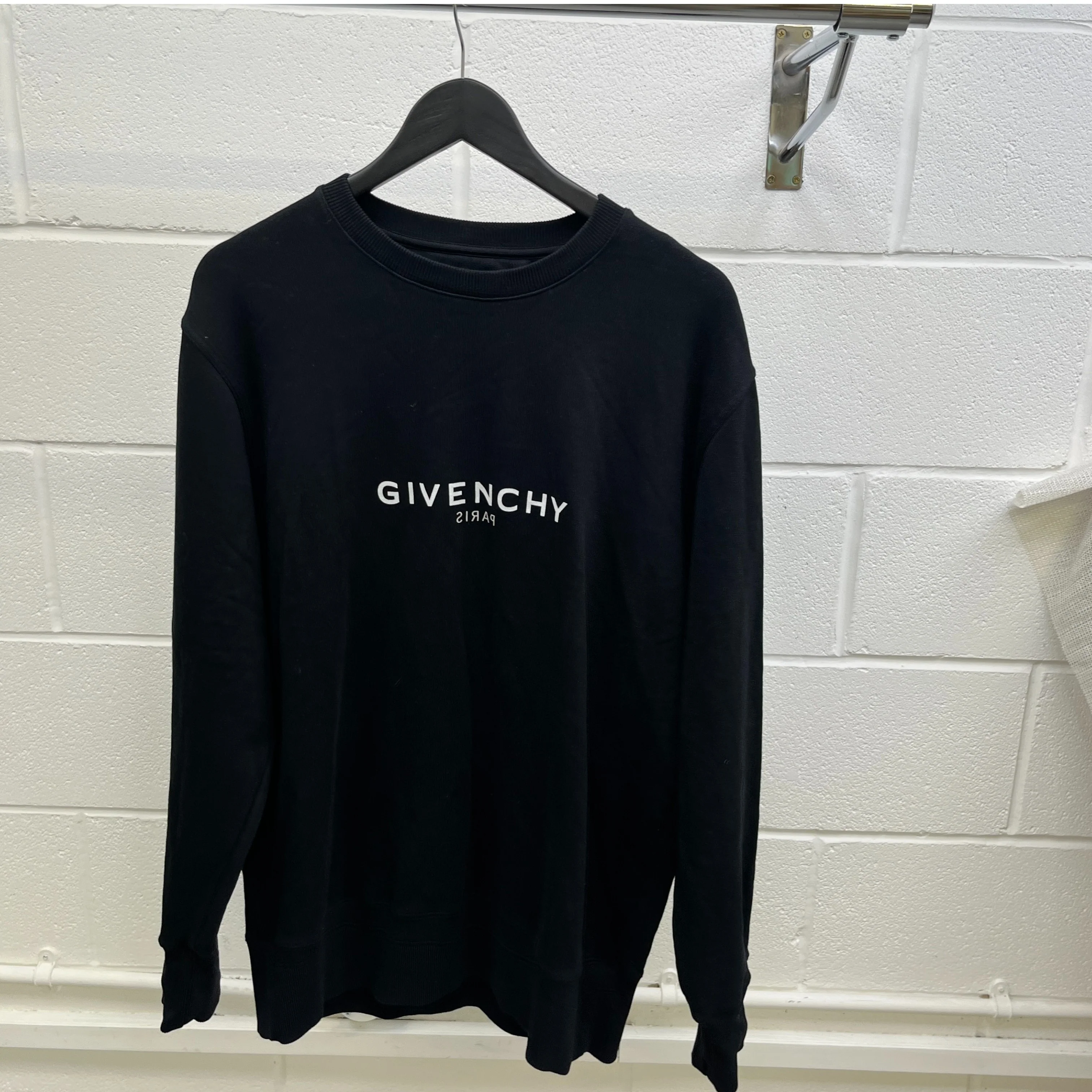 Men's Logo Print Jumper Black Size S - Image 8