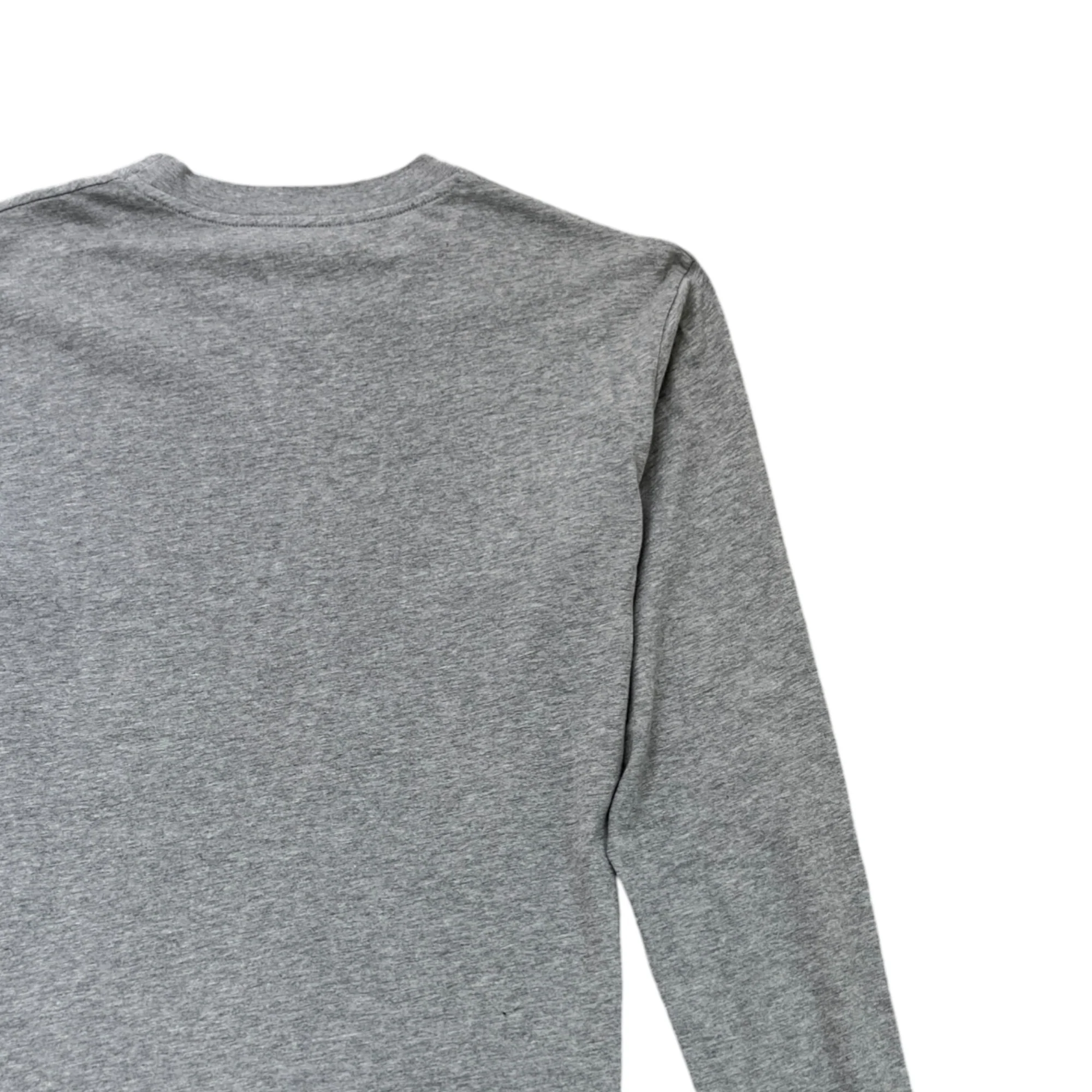 Men's Logo Print Long Sleeve T-Shirt Grey Size S - Image 4