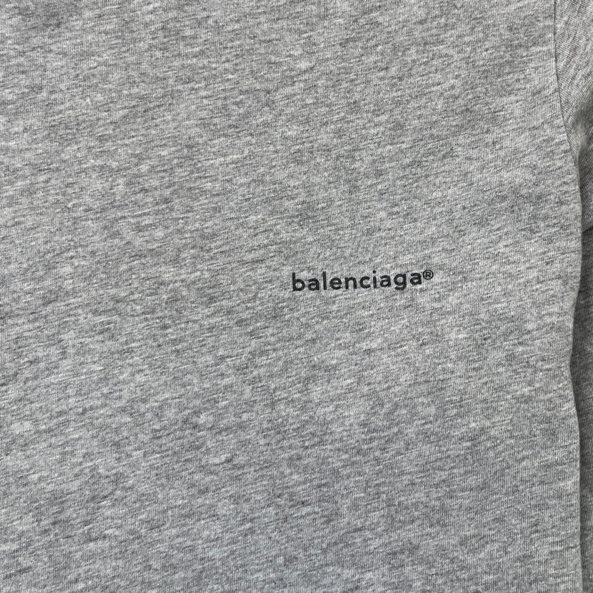 Men's Logo Print Long Sleeve T-Shirt Grey Size S - Image 5