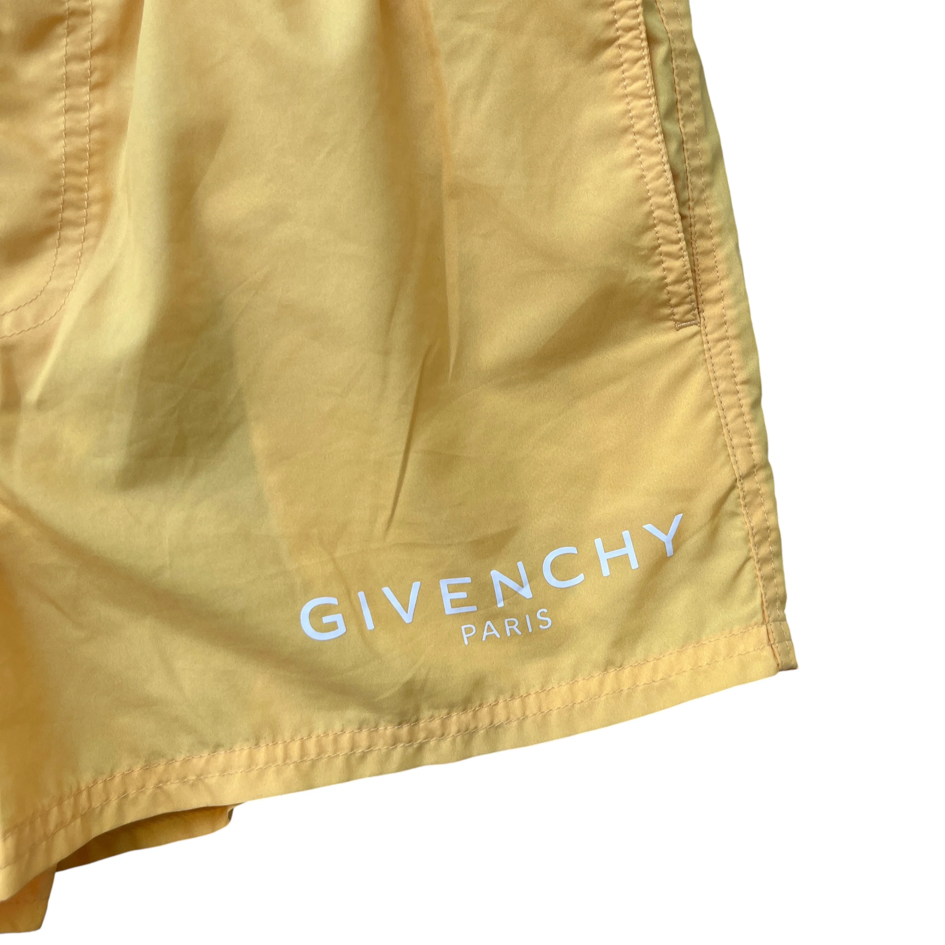 Men's Logo Print Swim Shorts Yellow Size M - Image 5