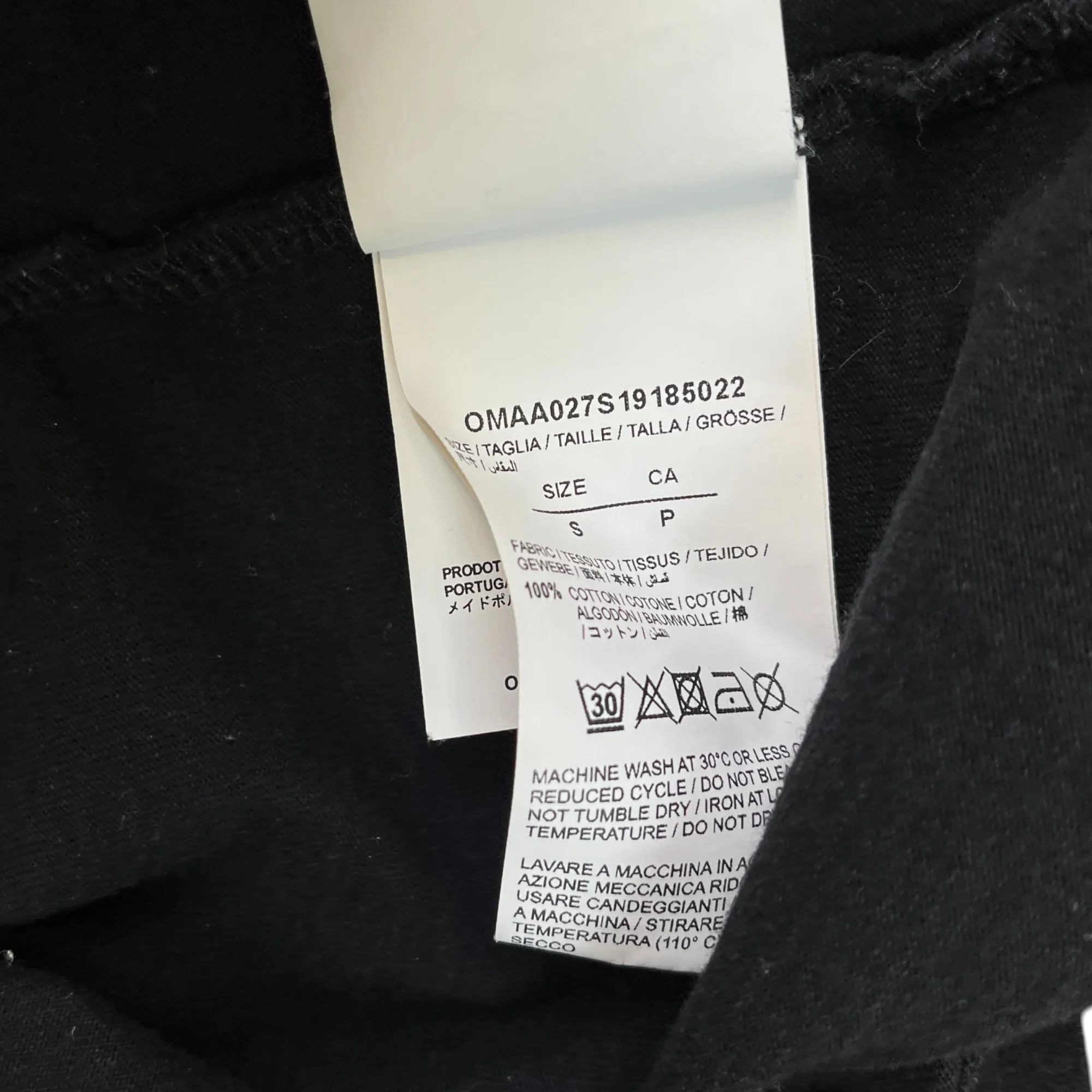 Men's Logo Print T-Shirt Black Size S - Image 7