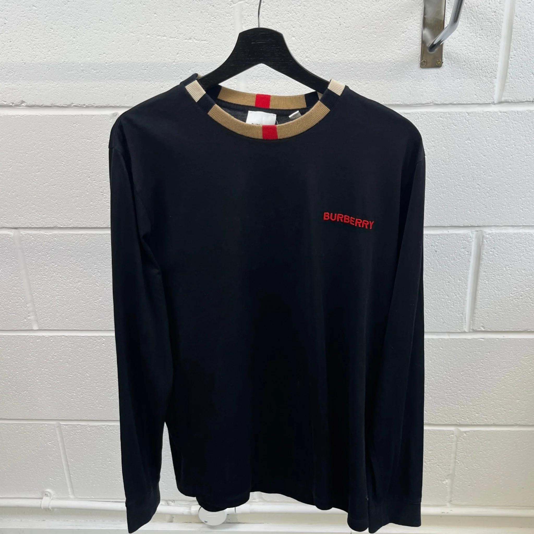 Men's Logo Print T-Shirt Black Size S - Image 8