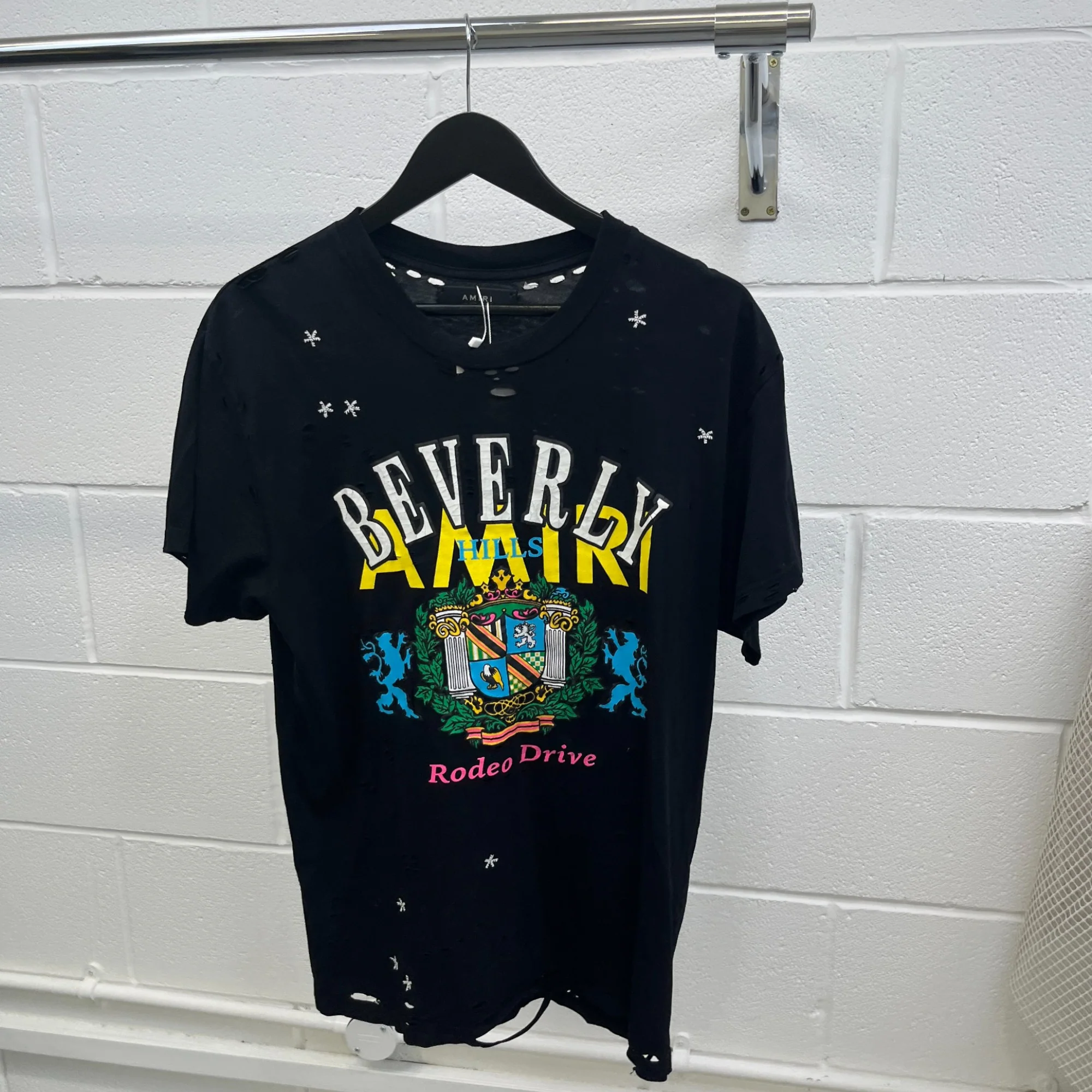 Men's Logo Print T-Shirt Black Size XS - Image 8