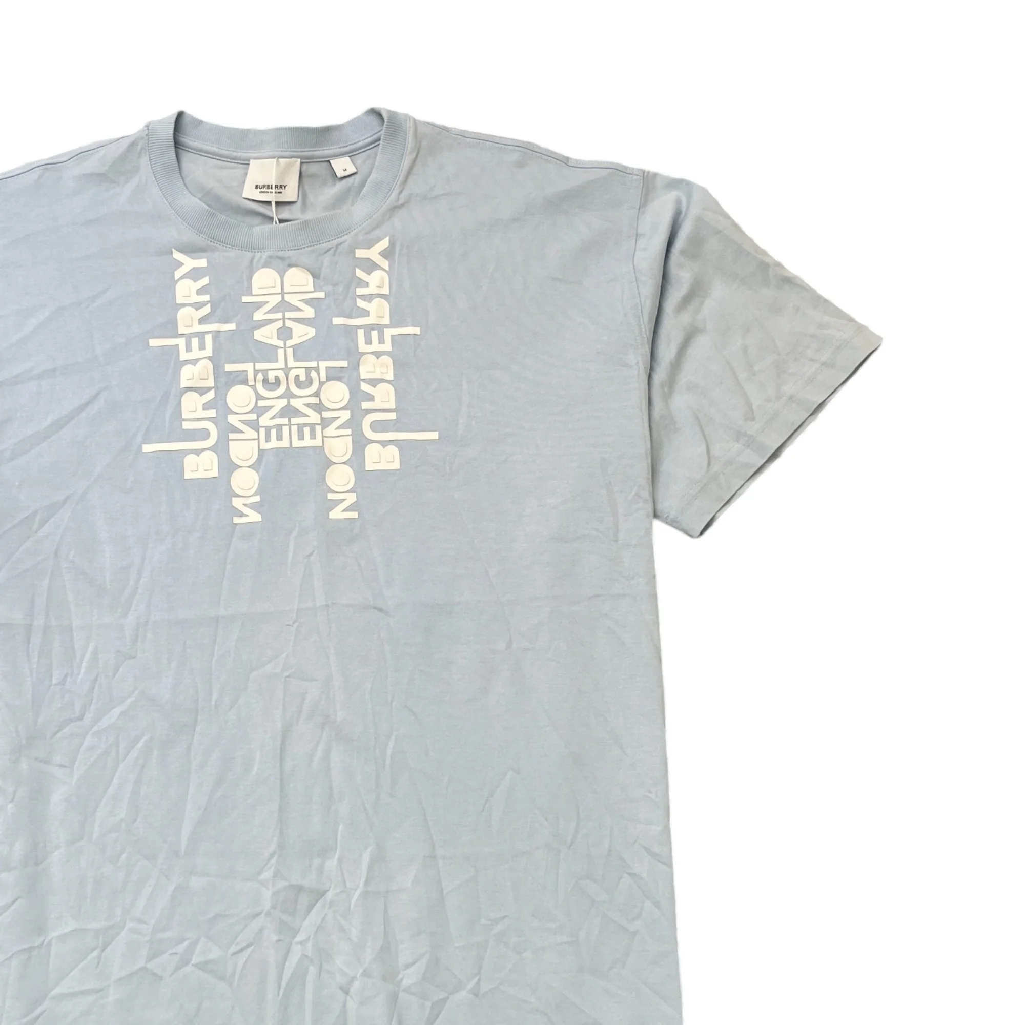 Men's Logo Print T-Shirt Blue Size M - Image 3