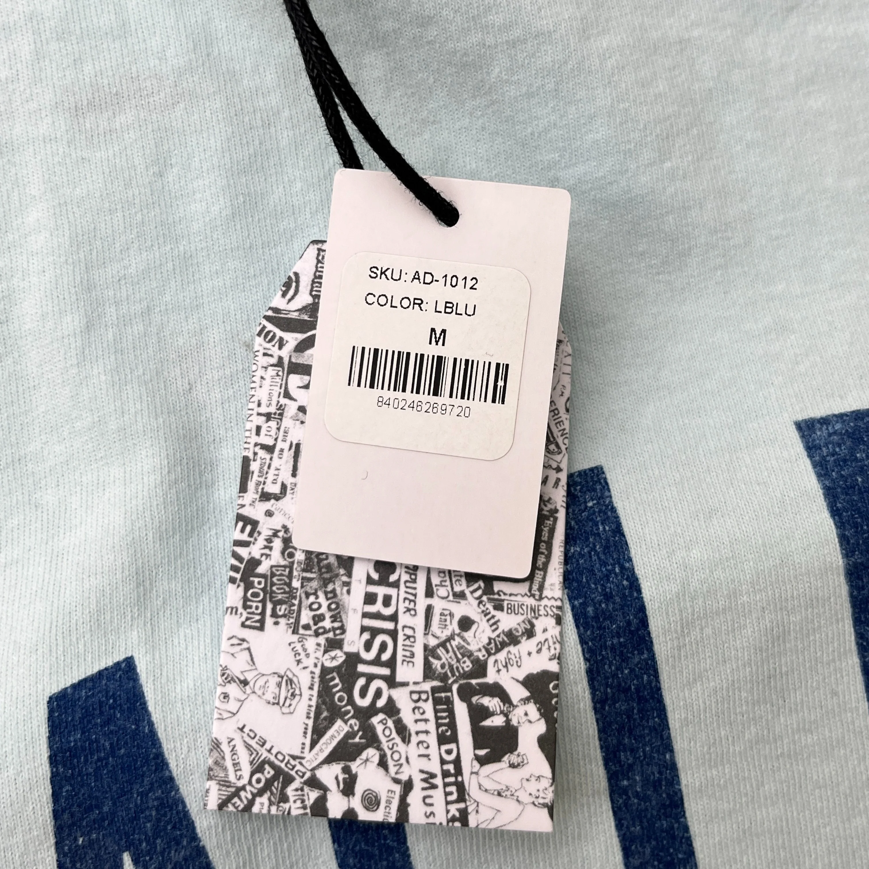 Men's Logo Print T-Shirt Blue Size M - Image 7