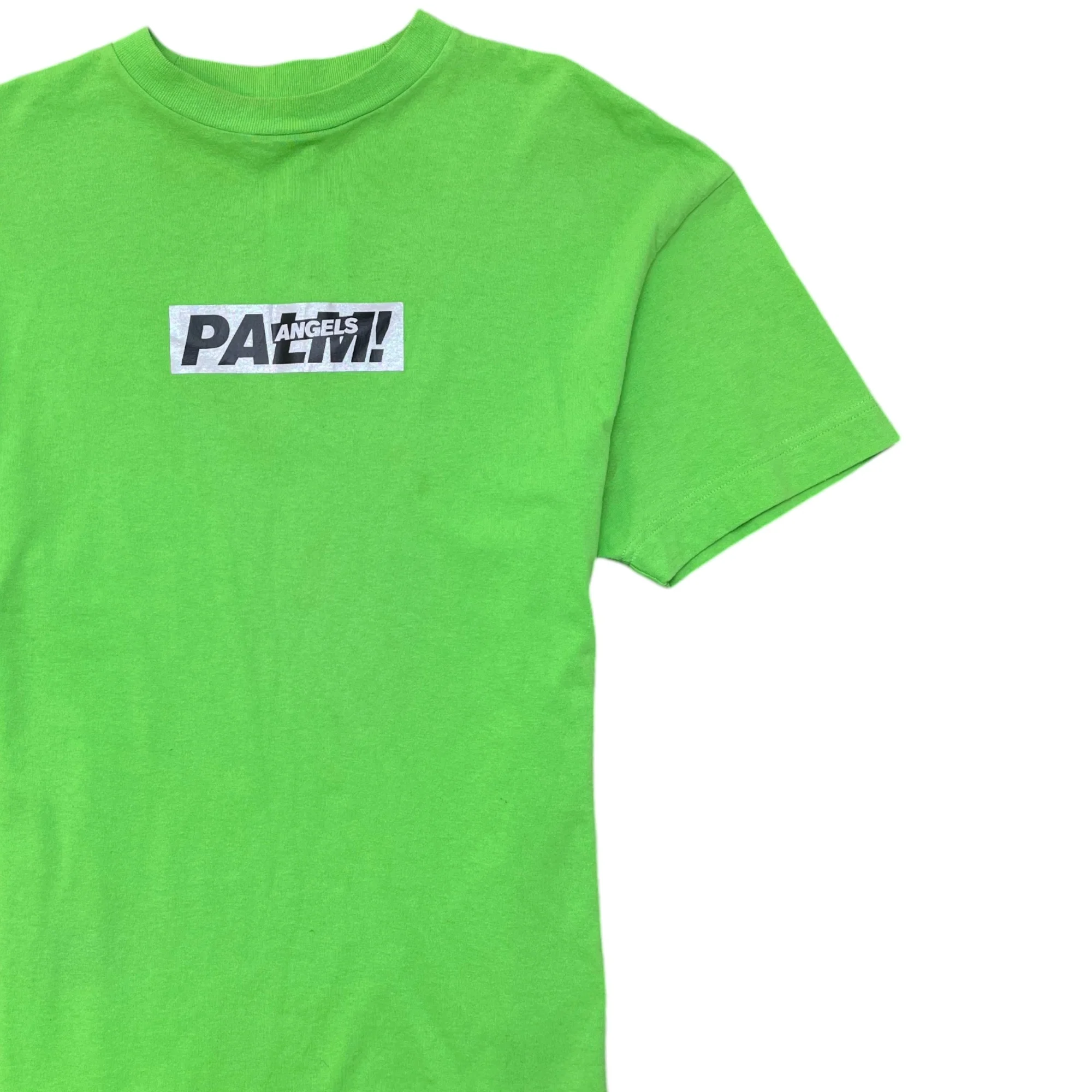 Men's Logo Print T-Shirt Green Size S - Image 3