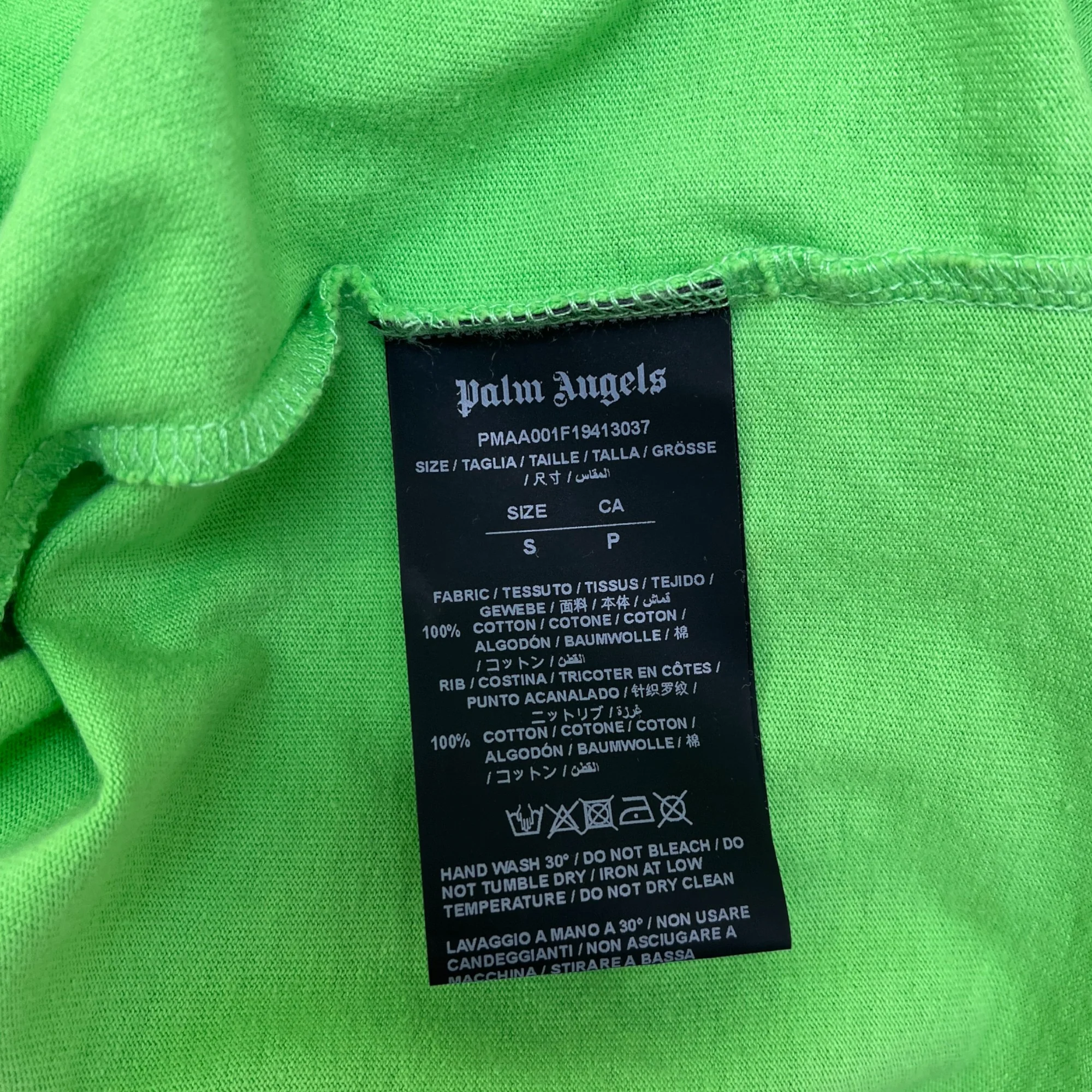 Men's Logo Print T-Shirt Green Size S - Image 6