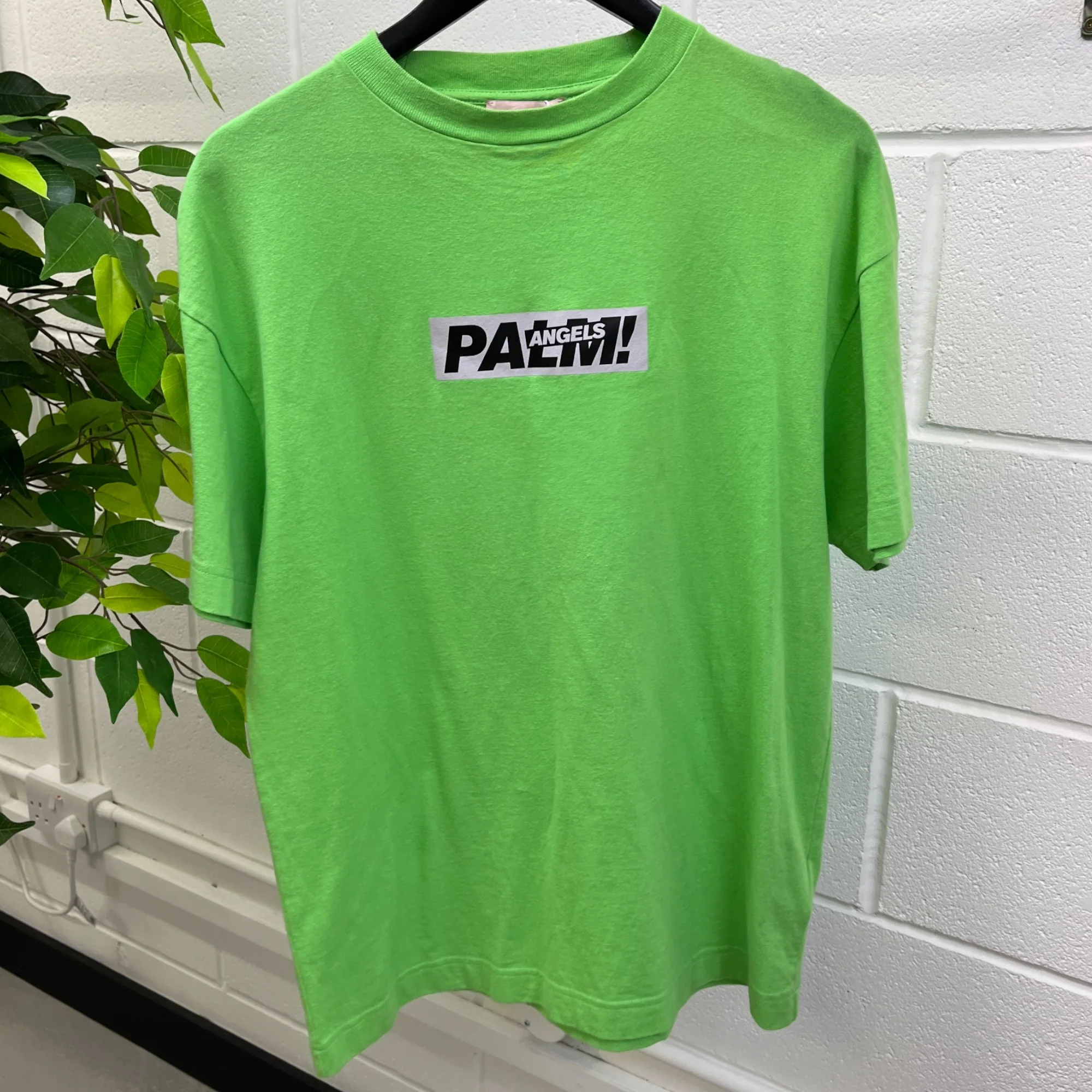 Men's Logo Print T-Shirt Green Size S - Image 7