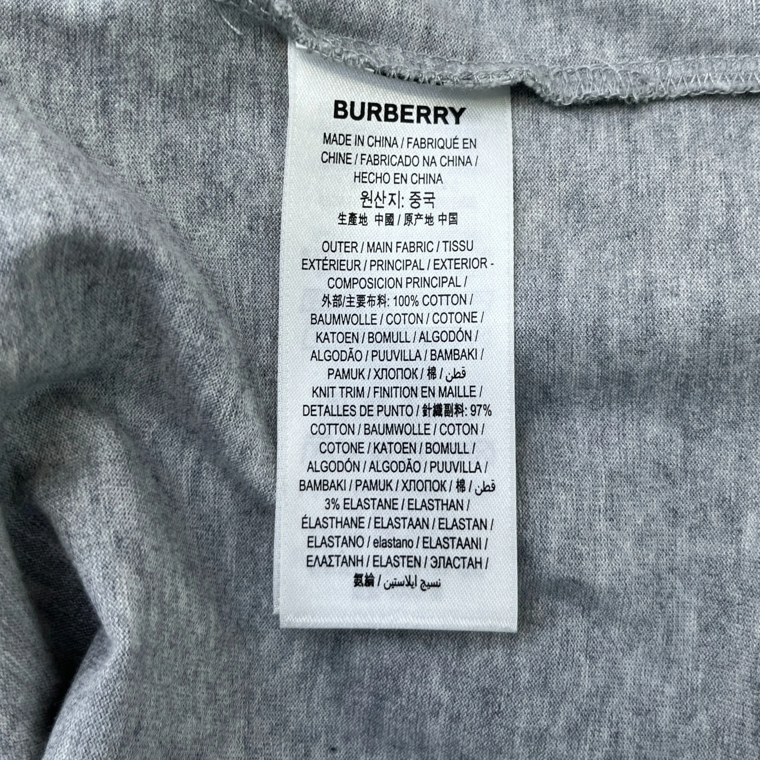 Men's Logo Print T-Shirt Grey Size M - Image 6
