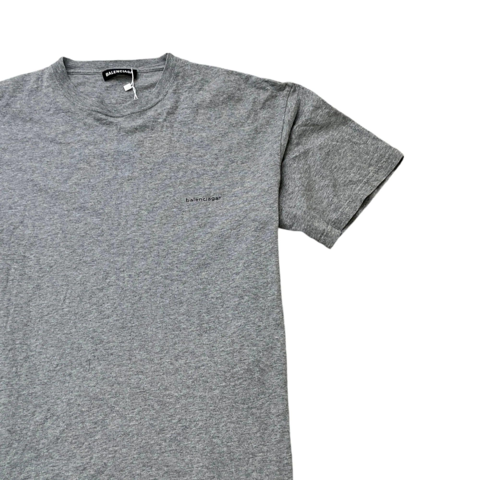 Men's Logo Print T-Shirt Grey Size S - Image 3