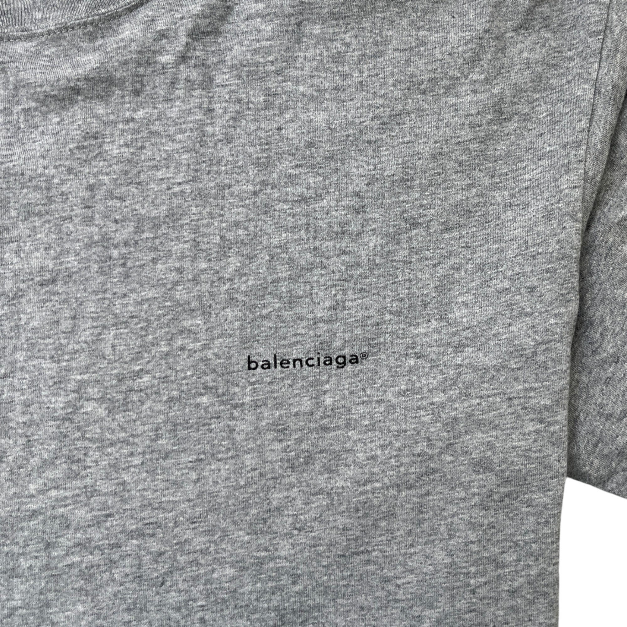 Men's Logo Print T-Shirt Grey Size S - Image 5