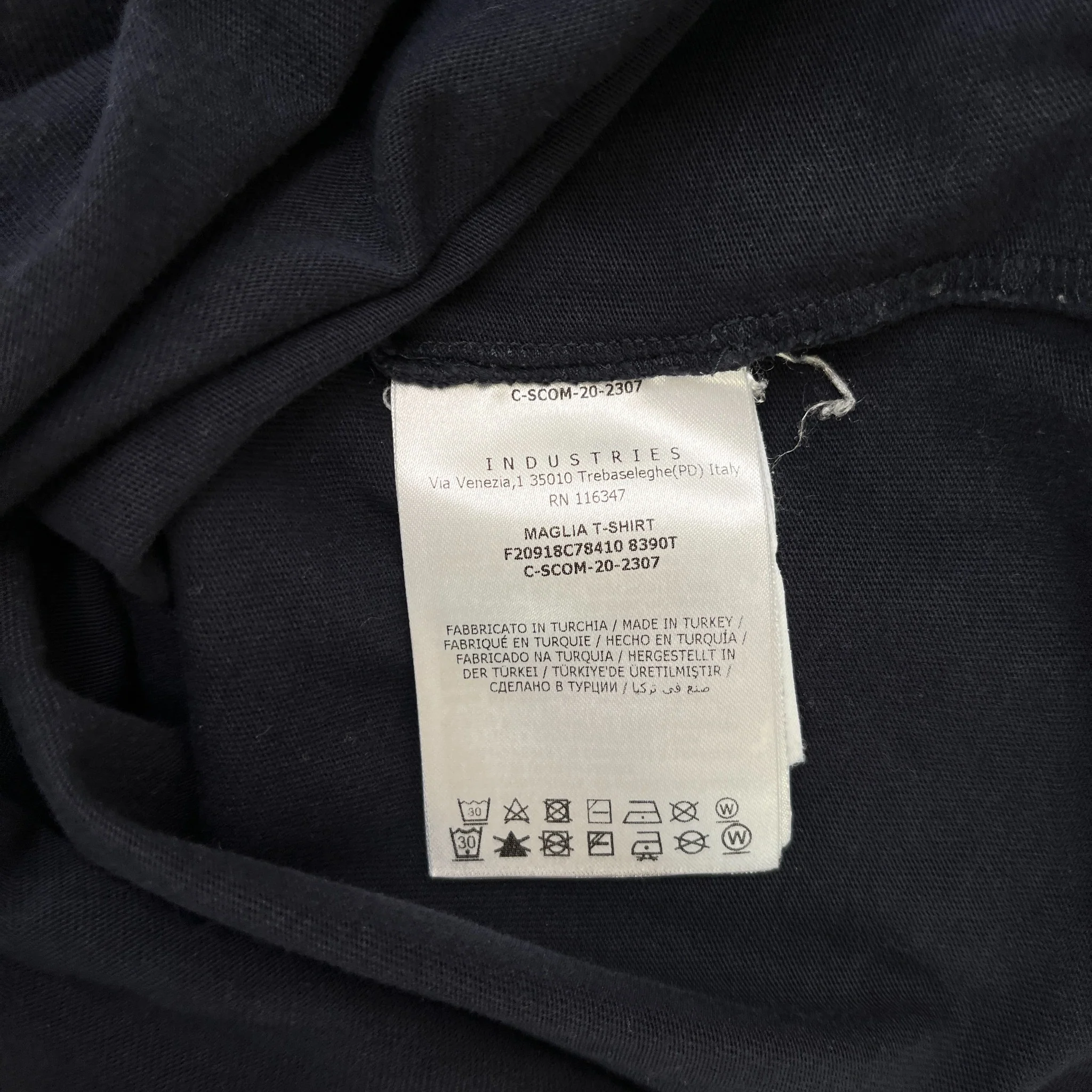 Men's Logo Print T-Shirt Navy Size M - Image 6