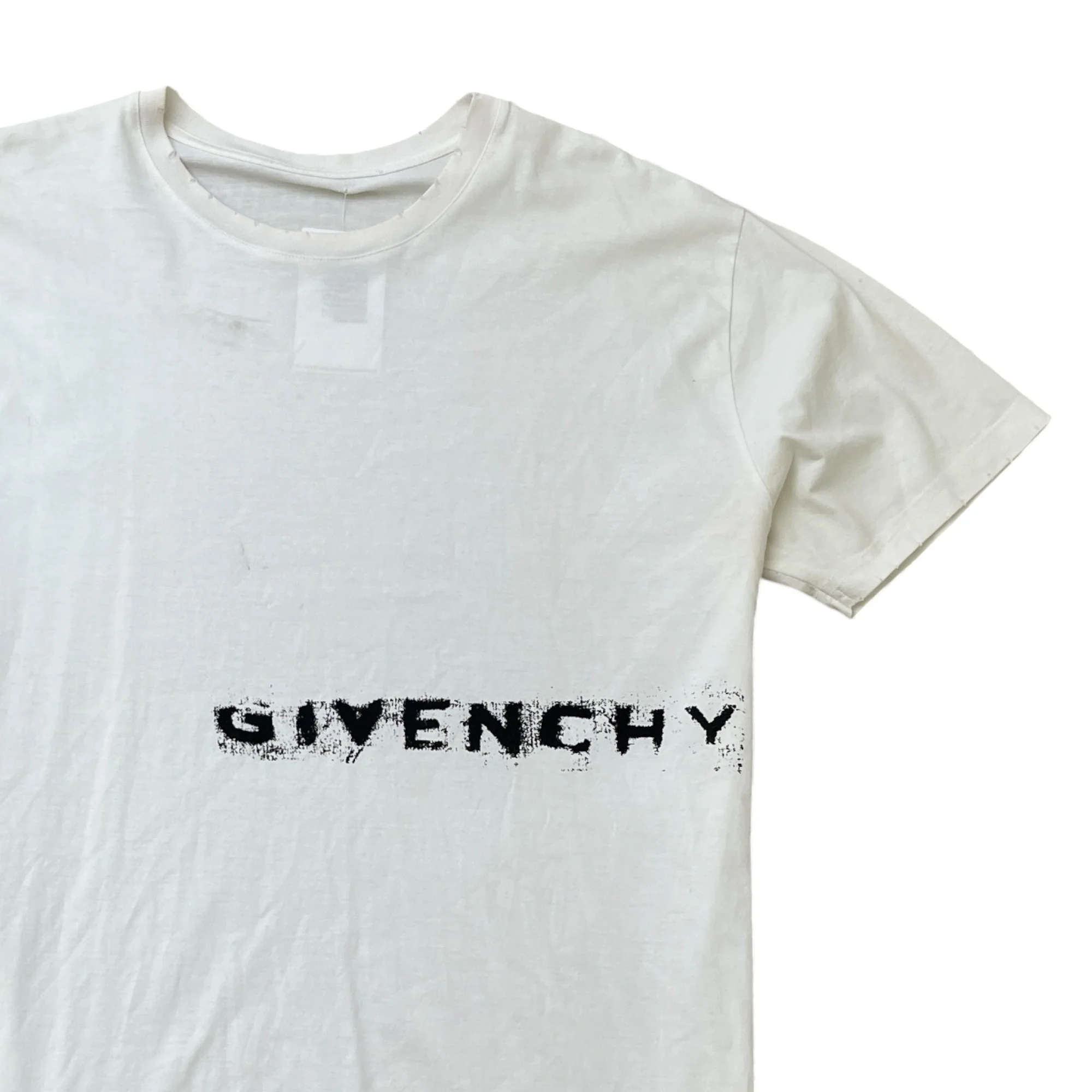 Men's Logo Print T-Shirt White Size L - Image 3