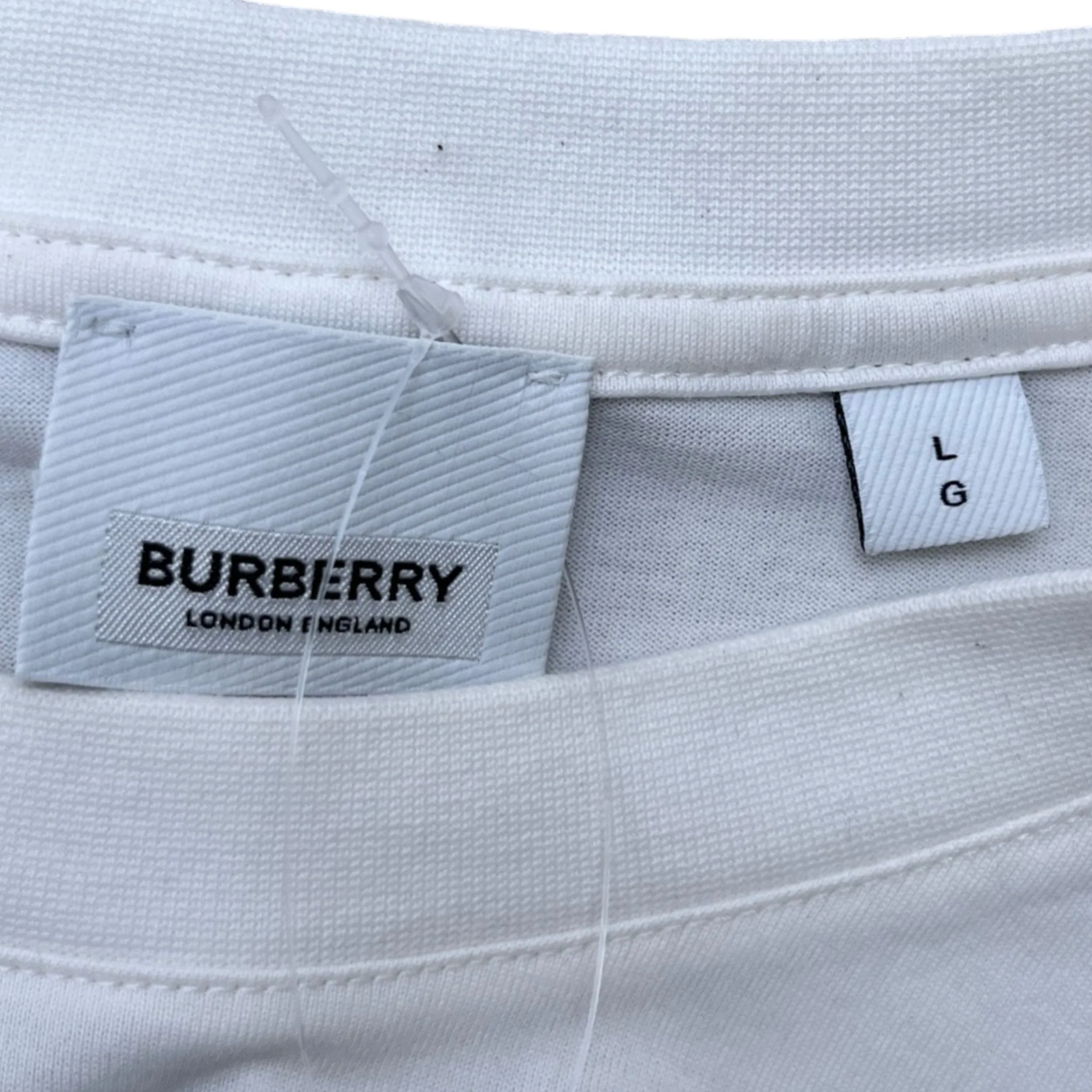 Men's Logo Print T-Shirt White Size L - Image 7