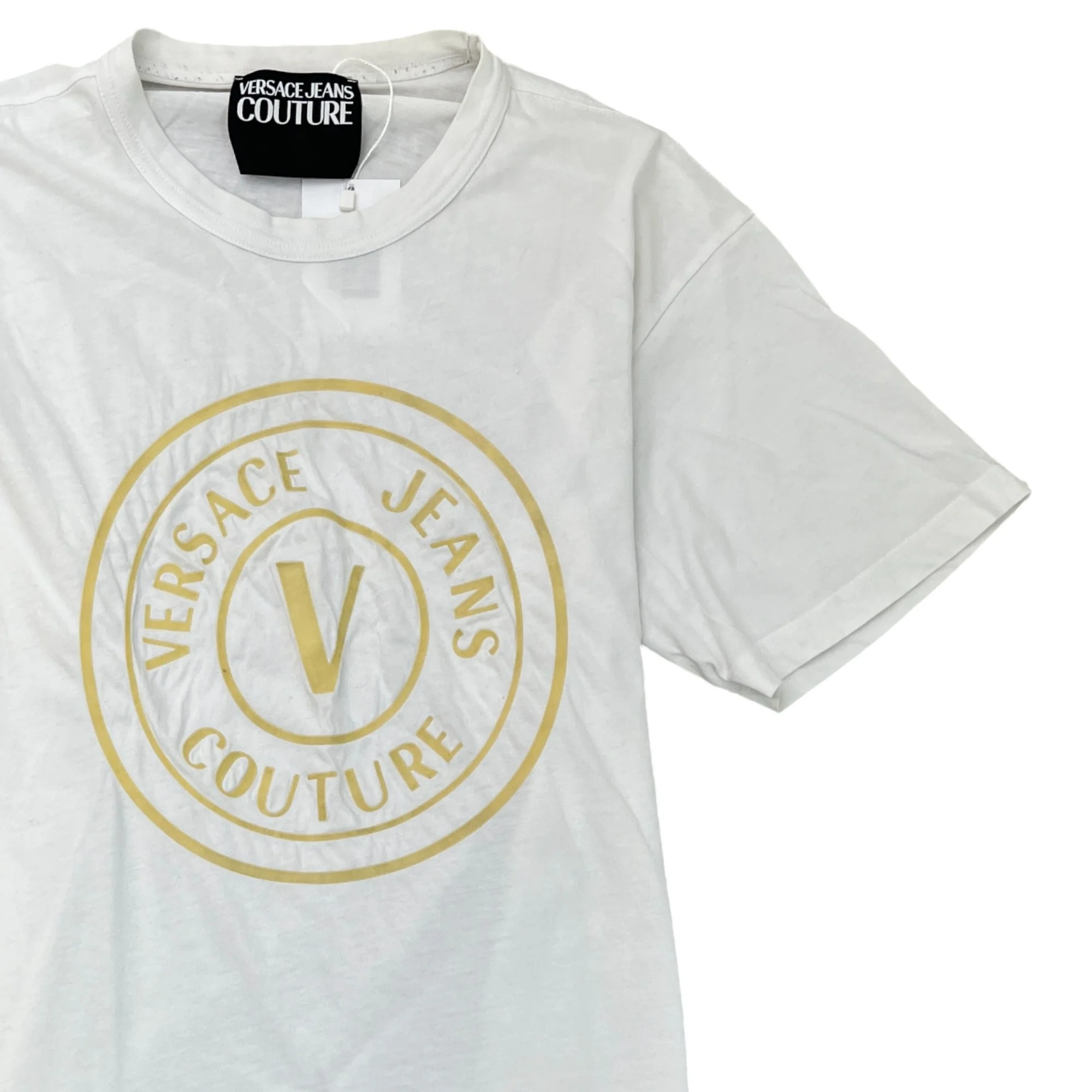Men's Logo Print T-Shirt White Size M - Image 3