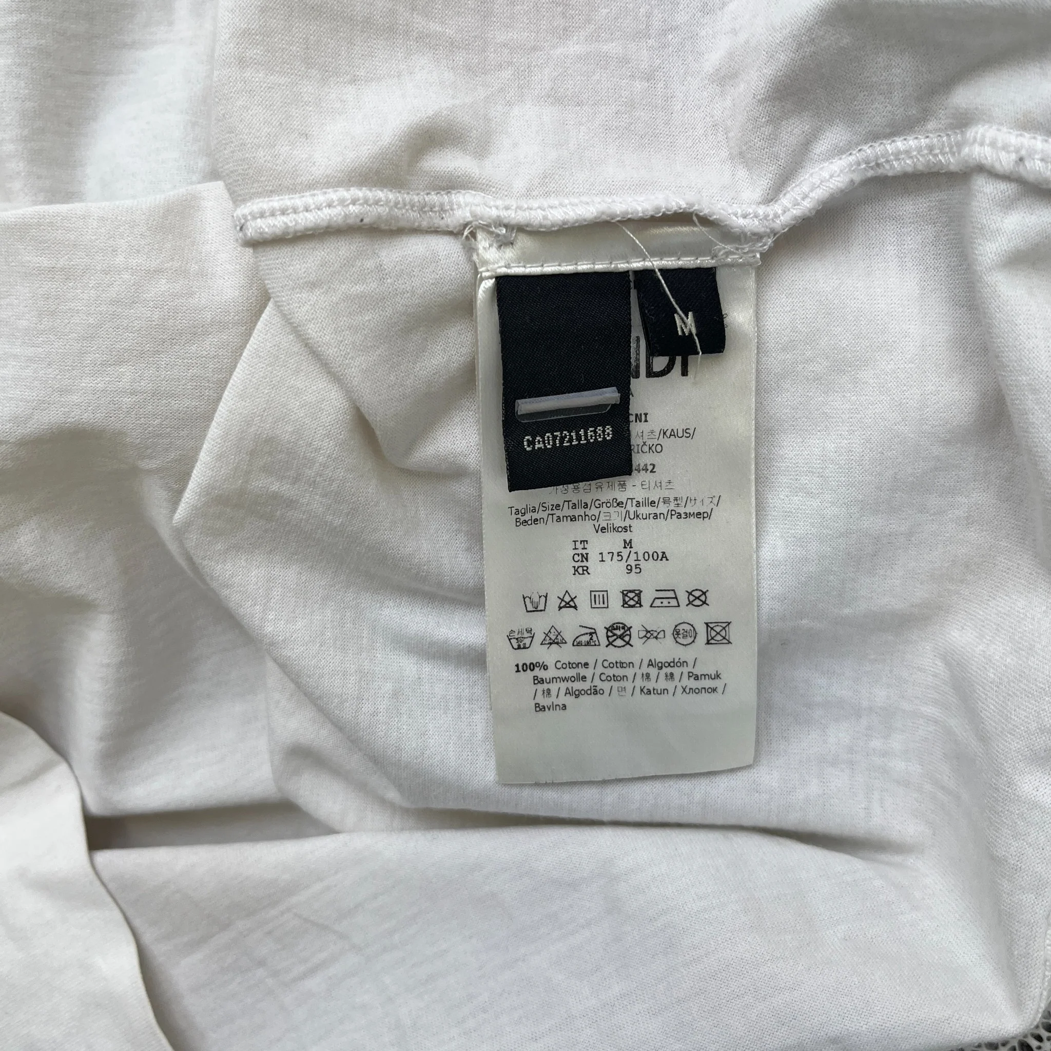 Men's Logo Print T-Shirt White Size M - Image 6