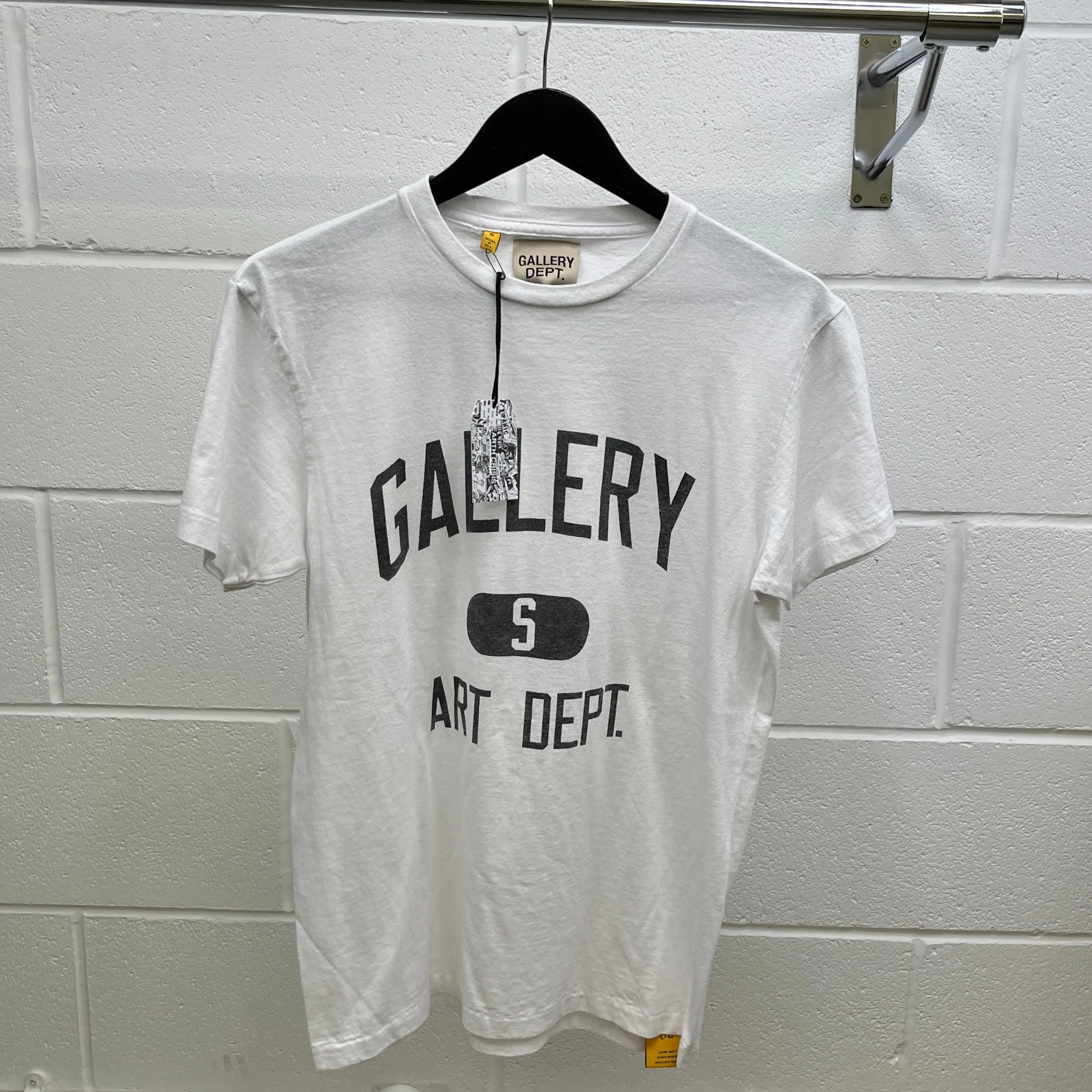 Men's Logo Print T-Shirt White Size S - Image 9
