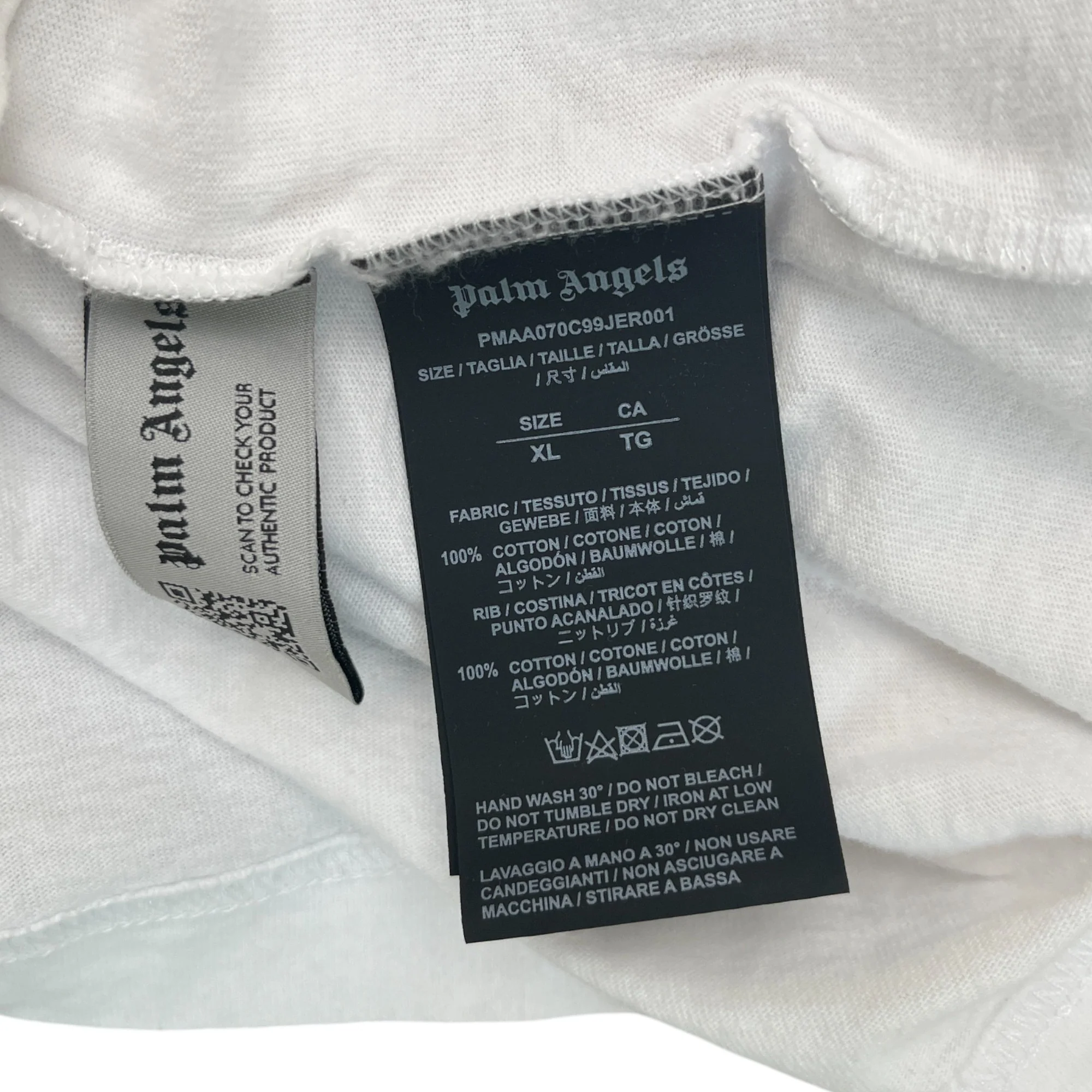 Men's Logo Print T-Shirt White Size XL - Image 6