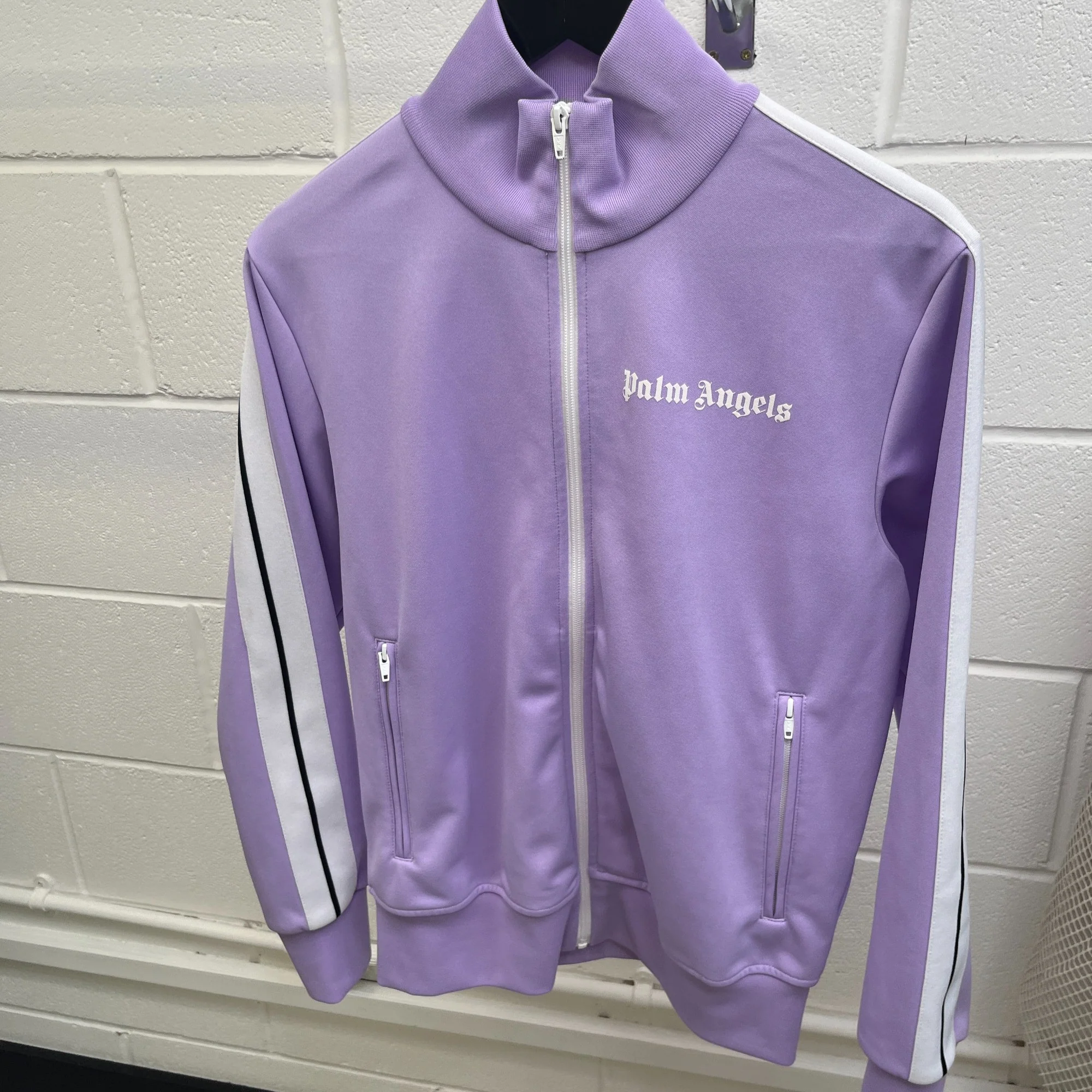 Men's Logo Print Track Jacket Purple Size M - Image 7