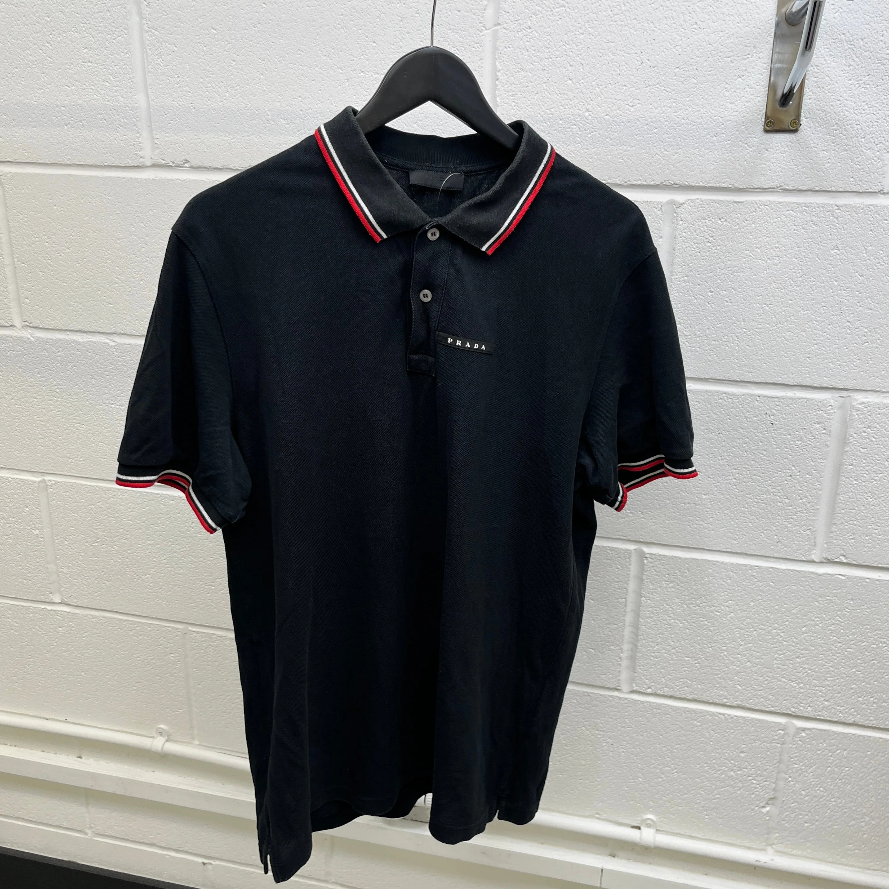 Men's Logo Tab Polo Shirt Black Size XXL - Image 8