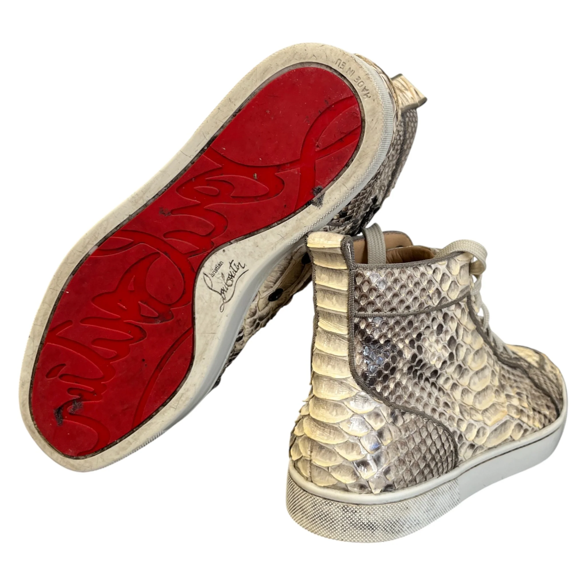 Men's Louis Flat Python High Trainers Beige Size EU 40.5 / UK 6.5 - Image 10