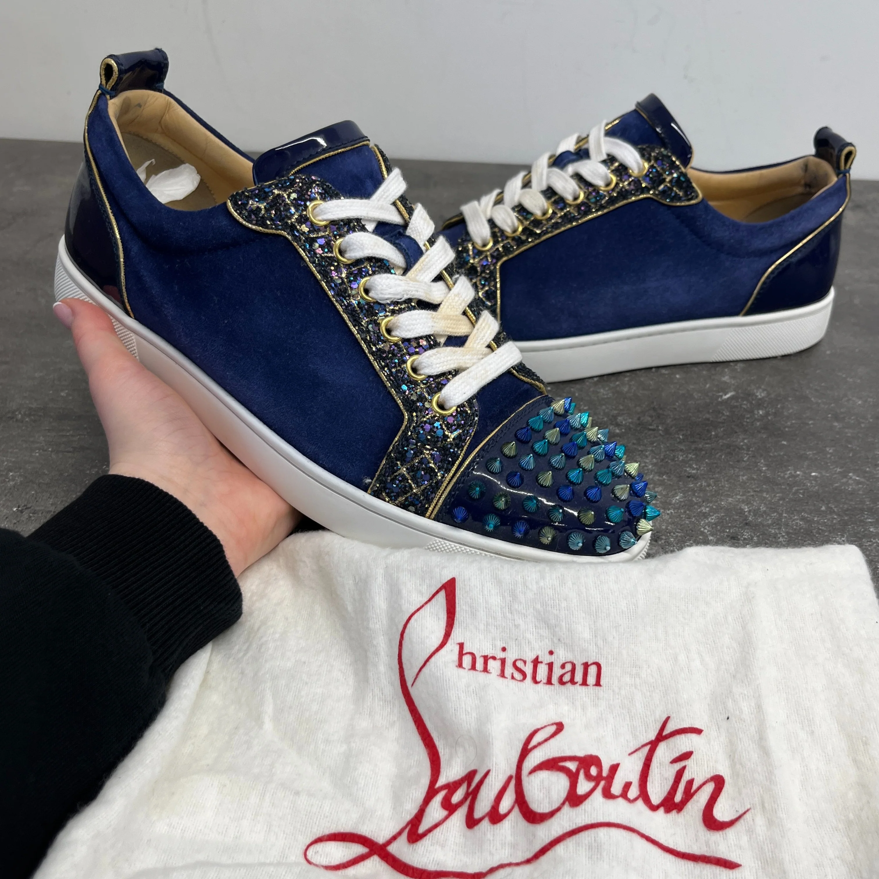 Men's Louis Junior Spikes Low Trainers Blue Size EU 42 / UK 8 - Image 12