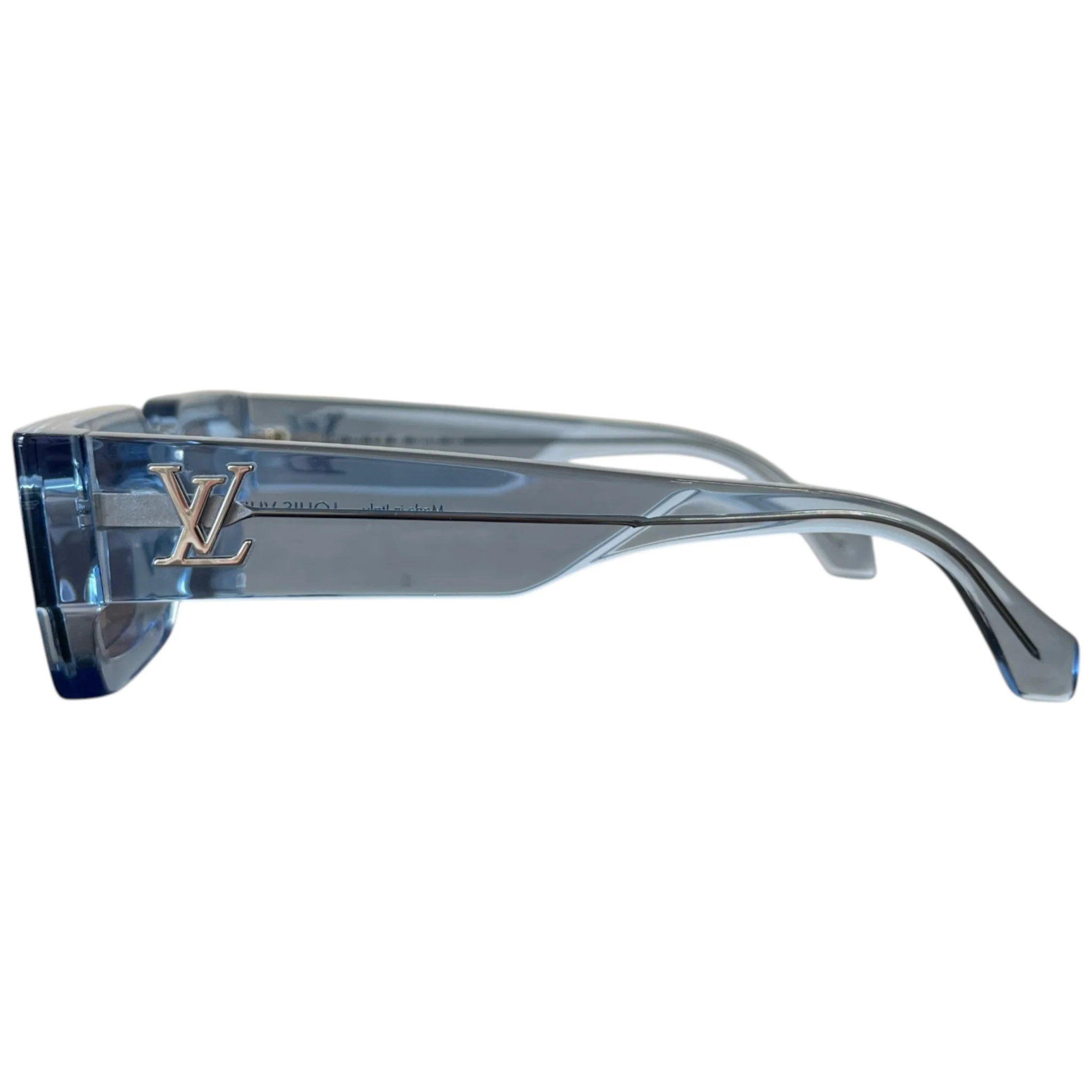 Men's Lv Clash Low Square Sunglasses Blue - Image 4