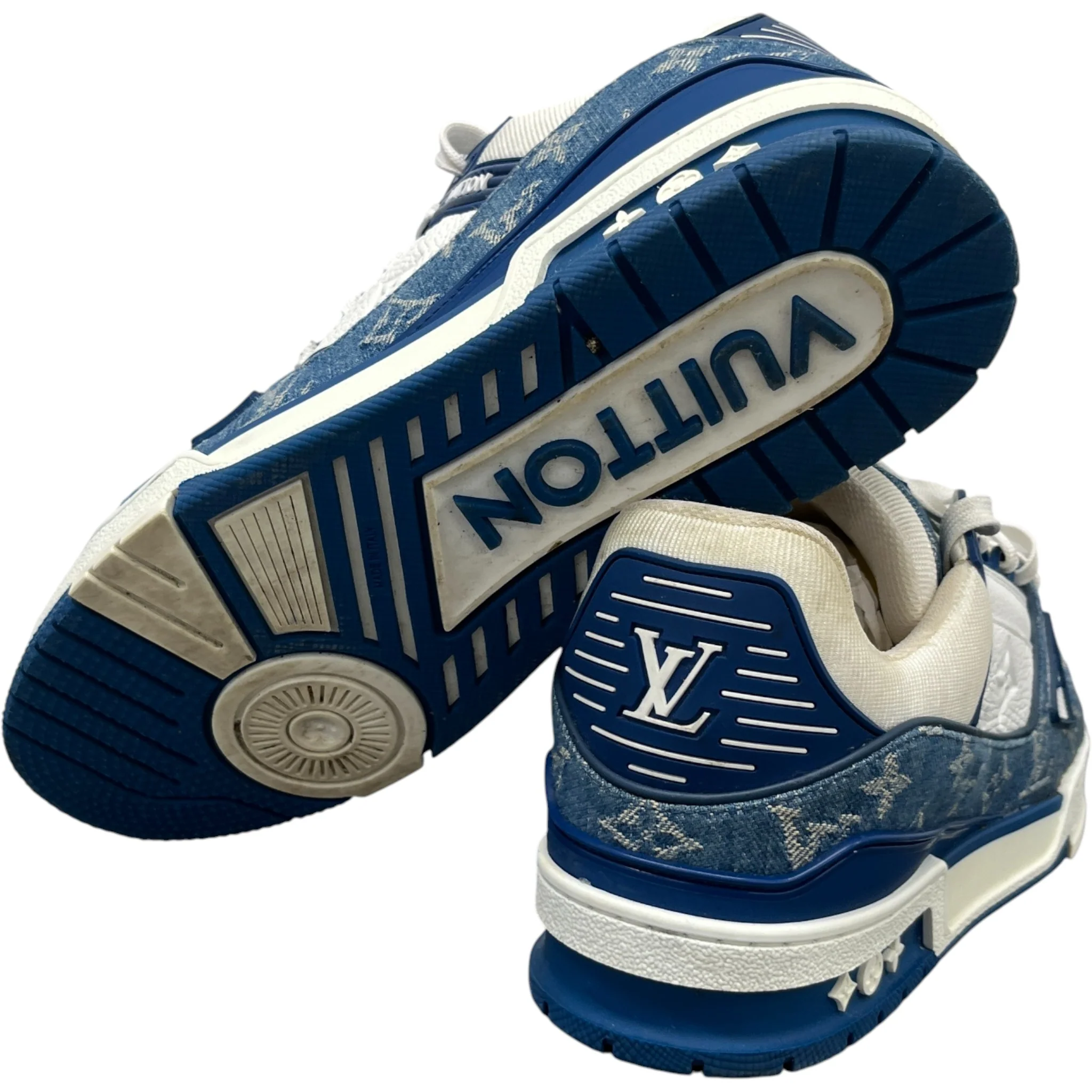 Men's Lv Denim Low Trainers Blue Size EU 42.5 / UK 8.5 - Image 10