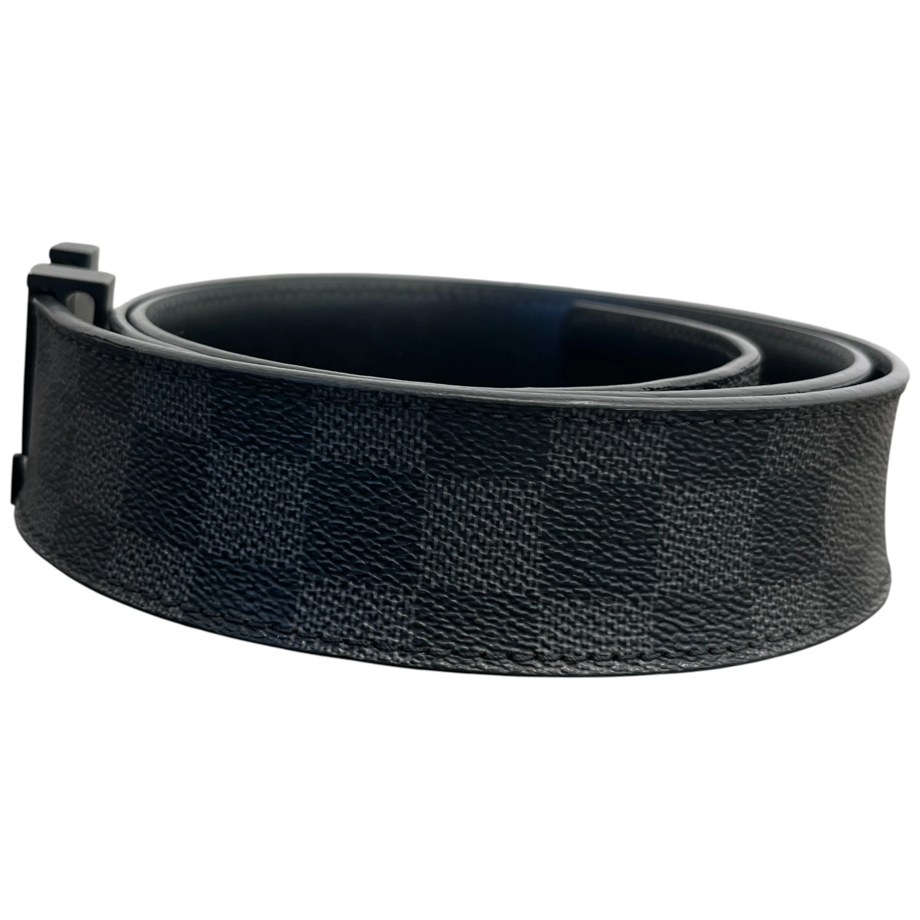 Men's Lv Initials Damier Graphite Belt Black Size Waist 42" - Image 4