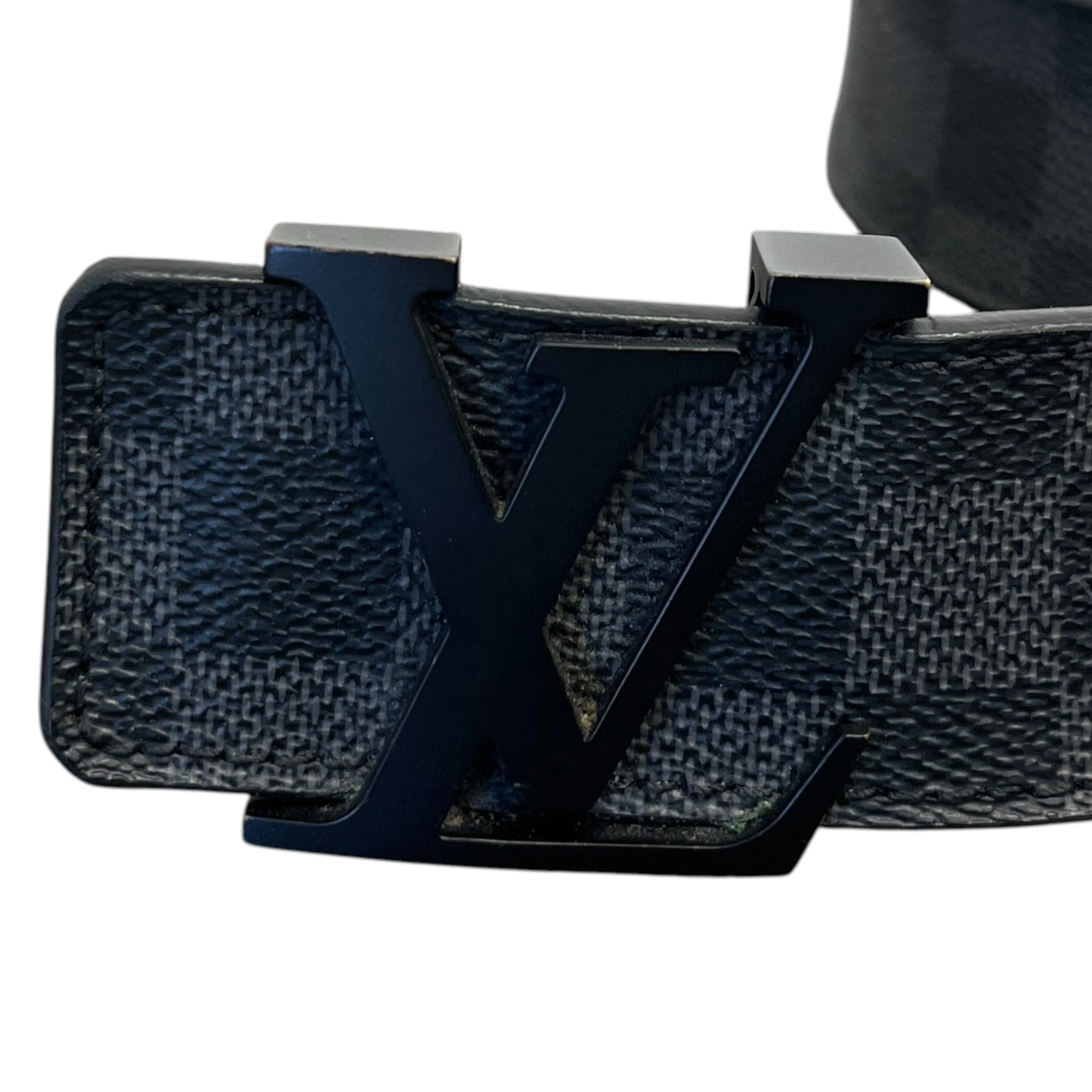 Men's Lv Initials Damier Graphite Belt Black Size Waist 42" - Image 5