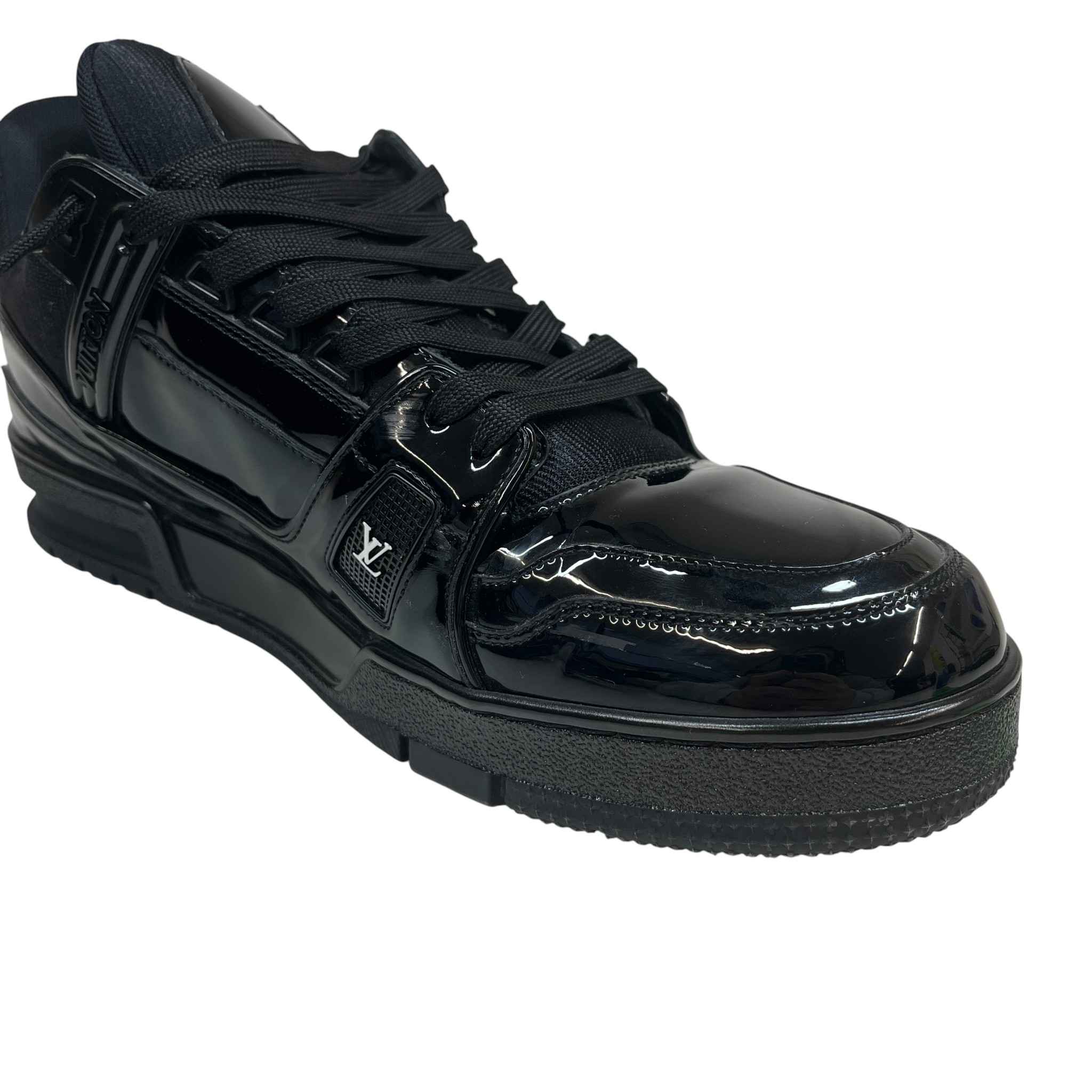 Men's Lv Patent Low Trainers Black Size EU 44 / UK 10 - Image 13