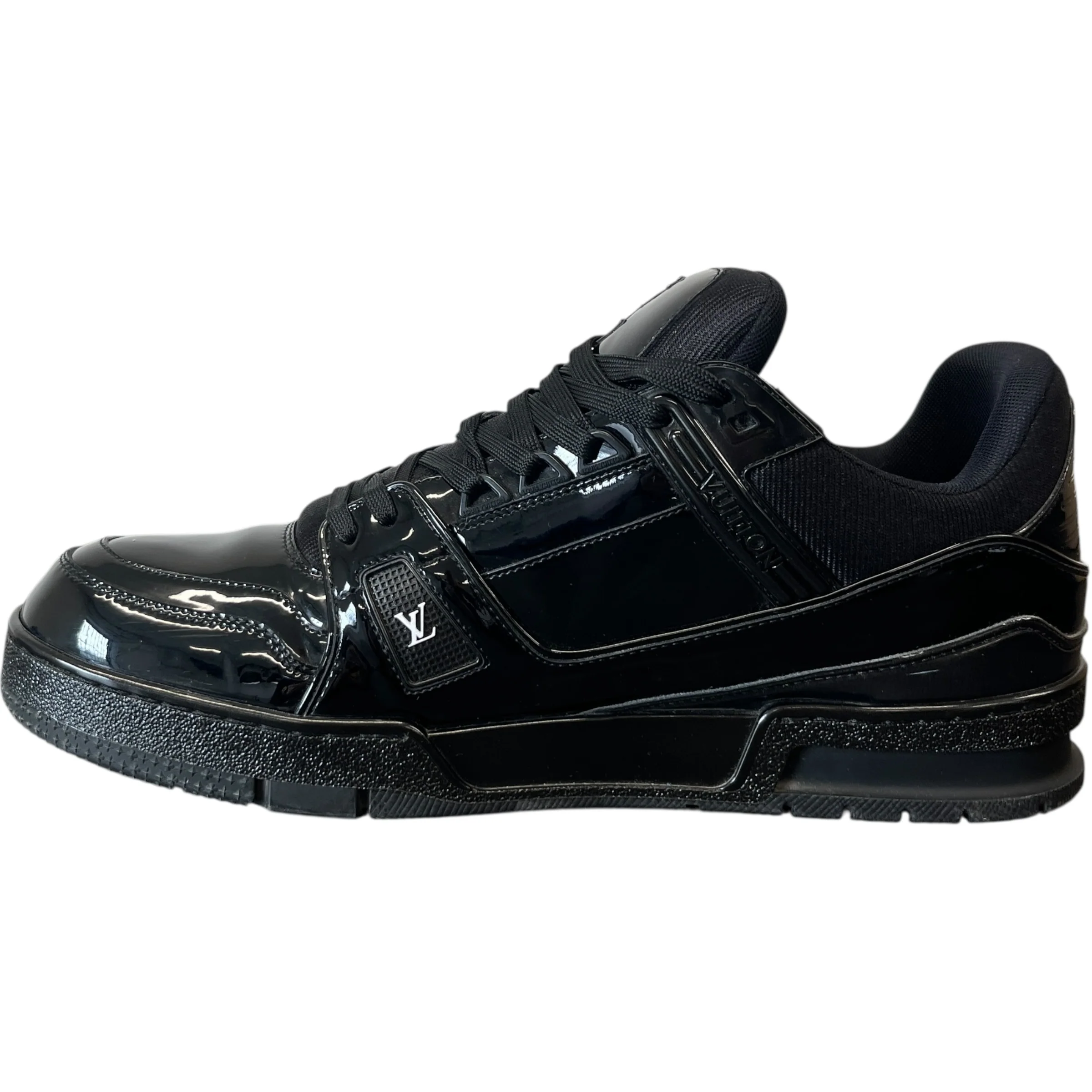 Men's Lv Patent Low Trainers Black Size EU 44 / UK 10 - Image 2