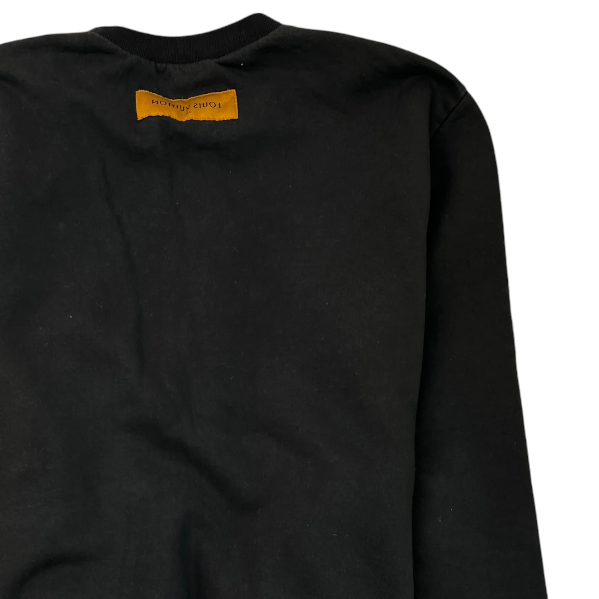 Men's Lv Stitch Logo Jumper Black Size S - Image 4