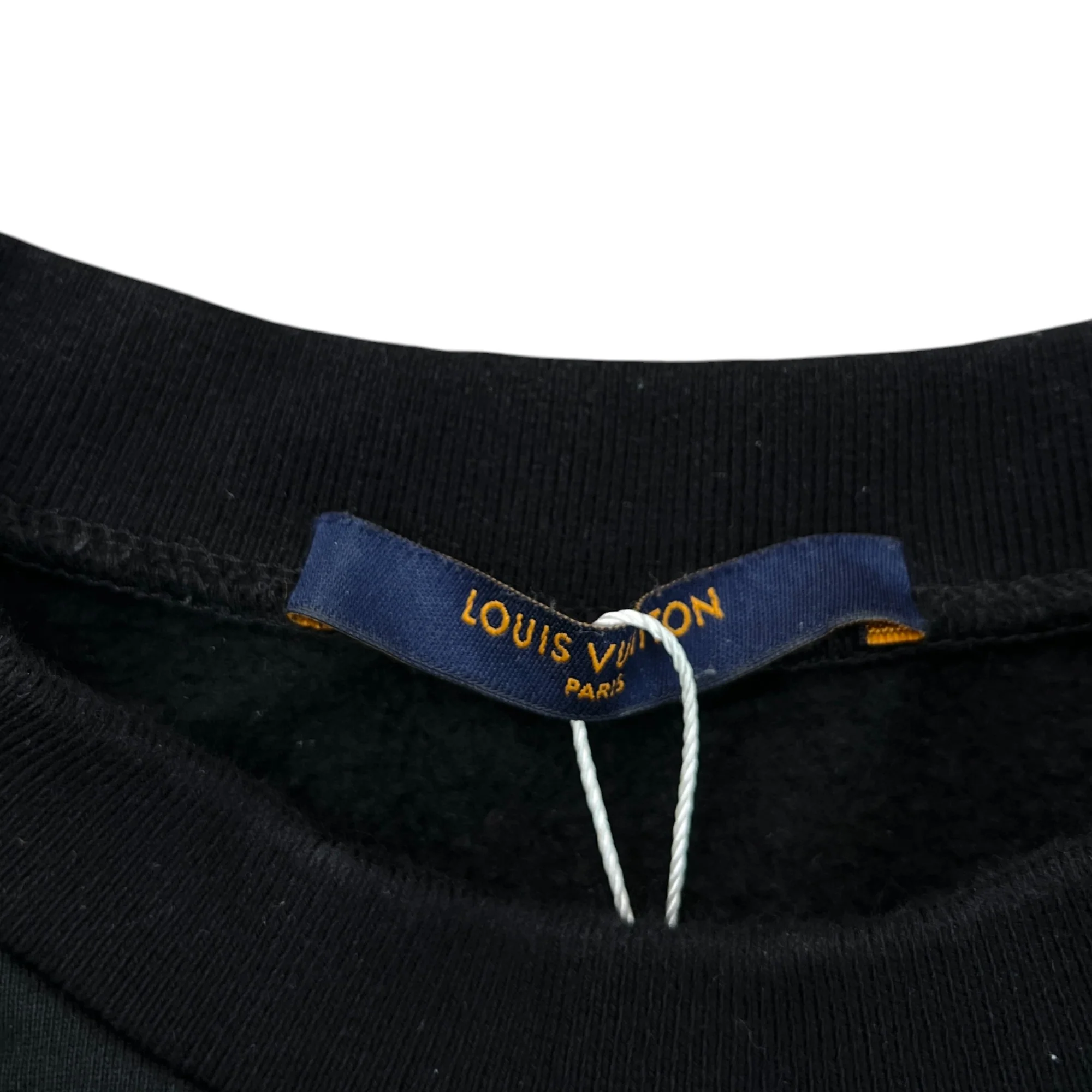 Men's Lv Stitch Logo Jumper Black Size S - Image 5