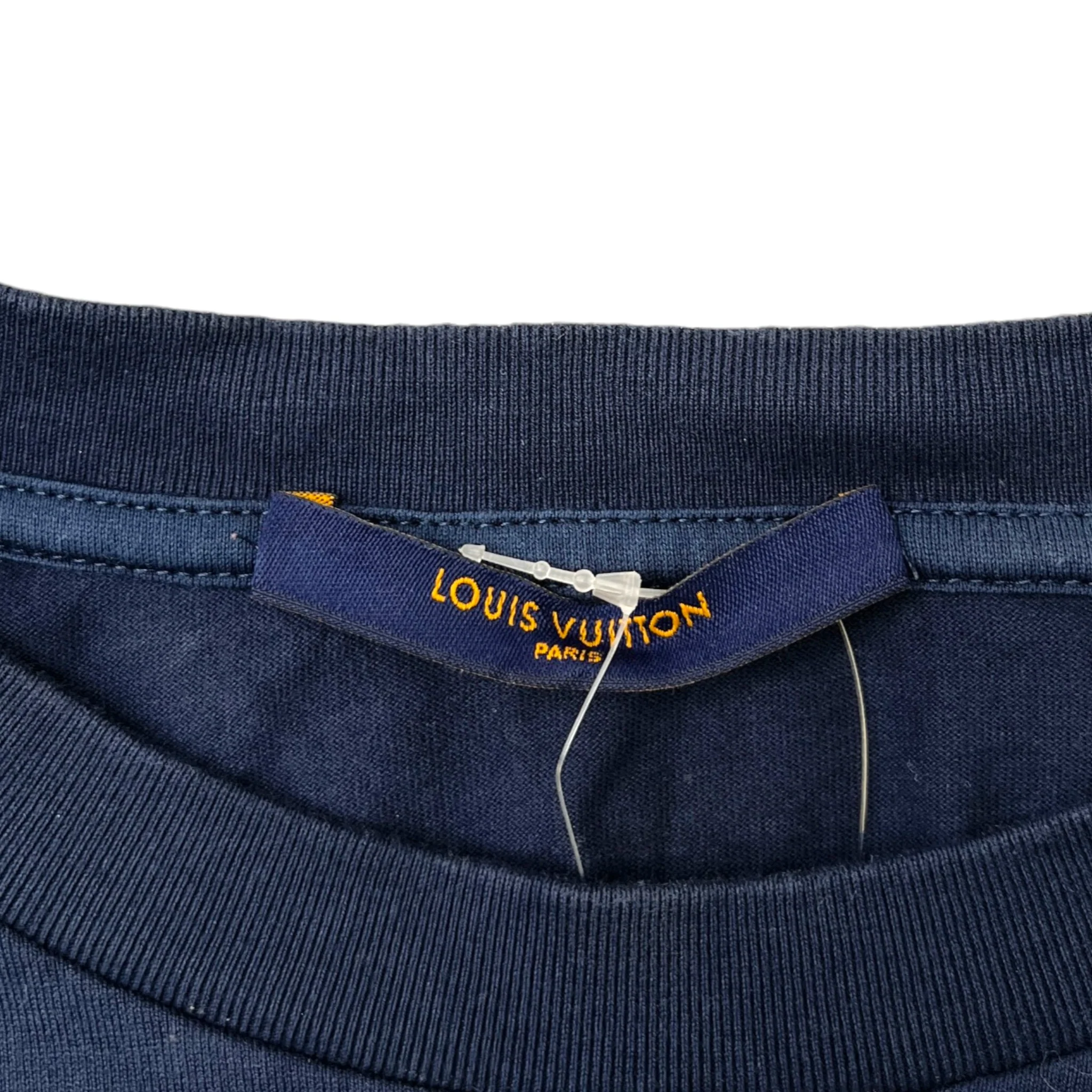 Men's Lvse Monogram Gradient T-Shirt Navy Size L - Image 5