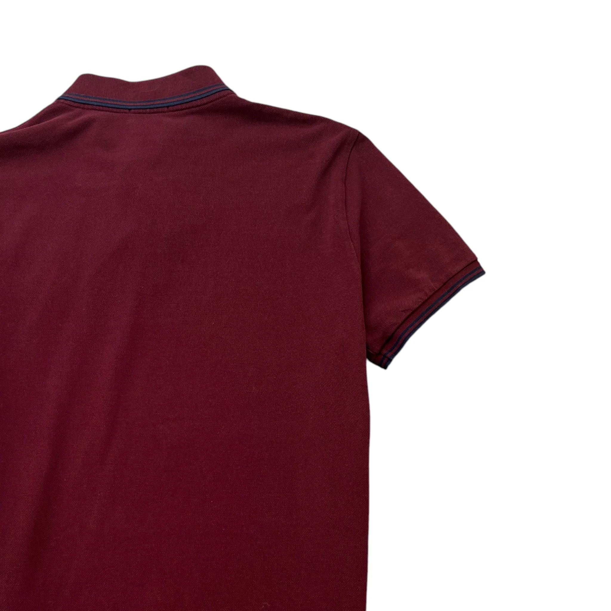 Men's Maglia Manica Corta Polo Shirt Burgundy Size L - Image 4
