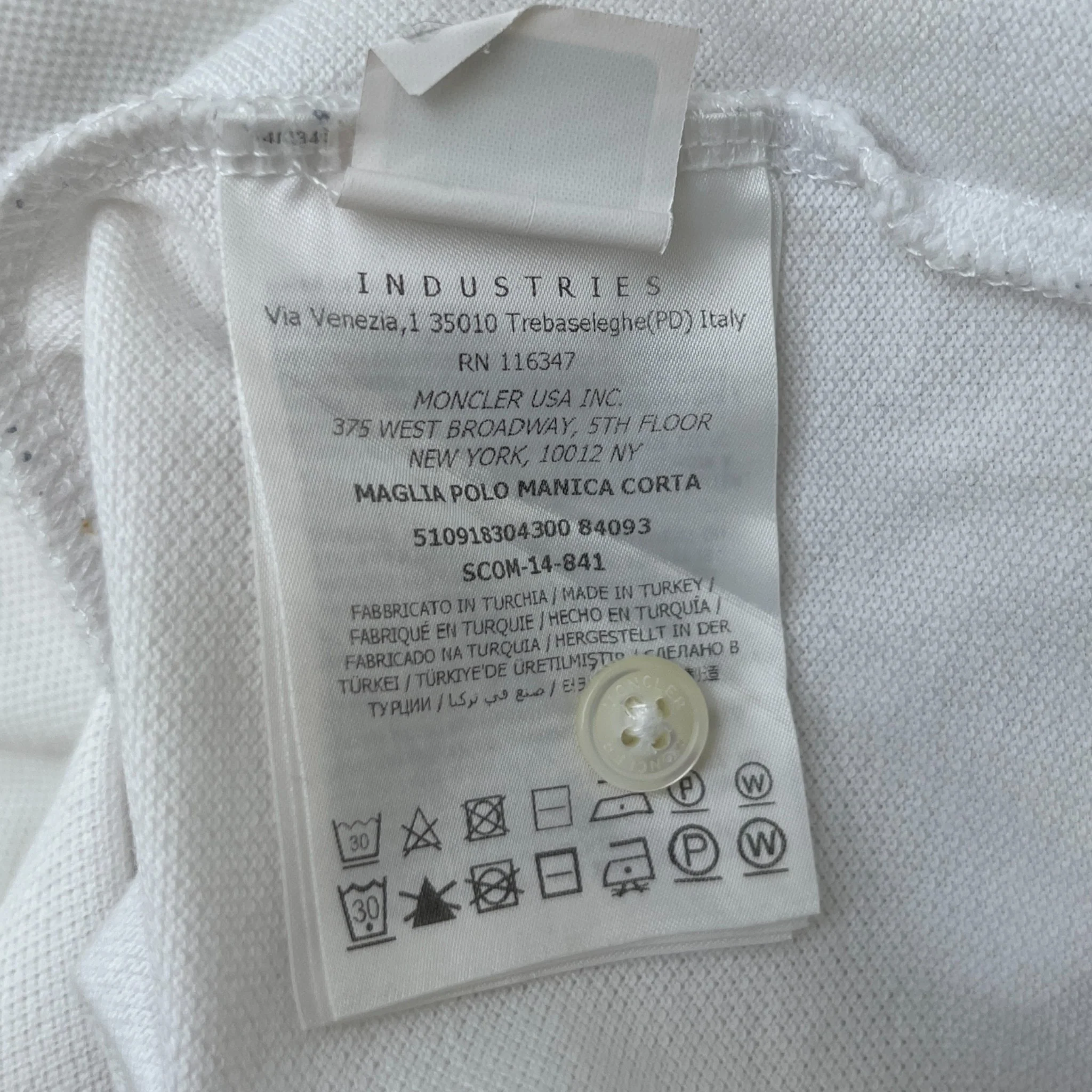 Men's Maglia Polo Manica Corta Polo Shirt White Size L - Image 6