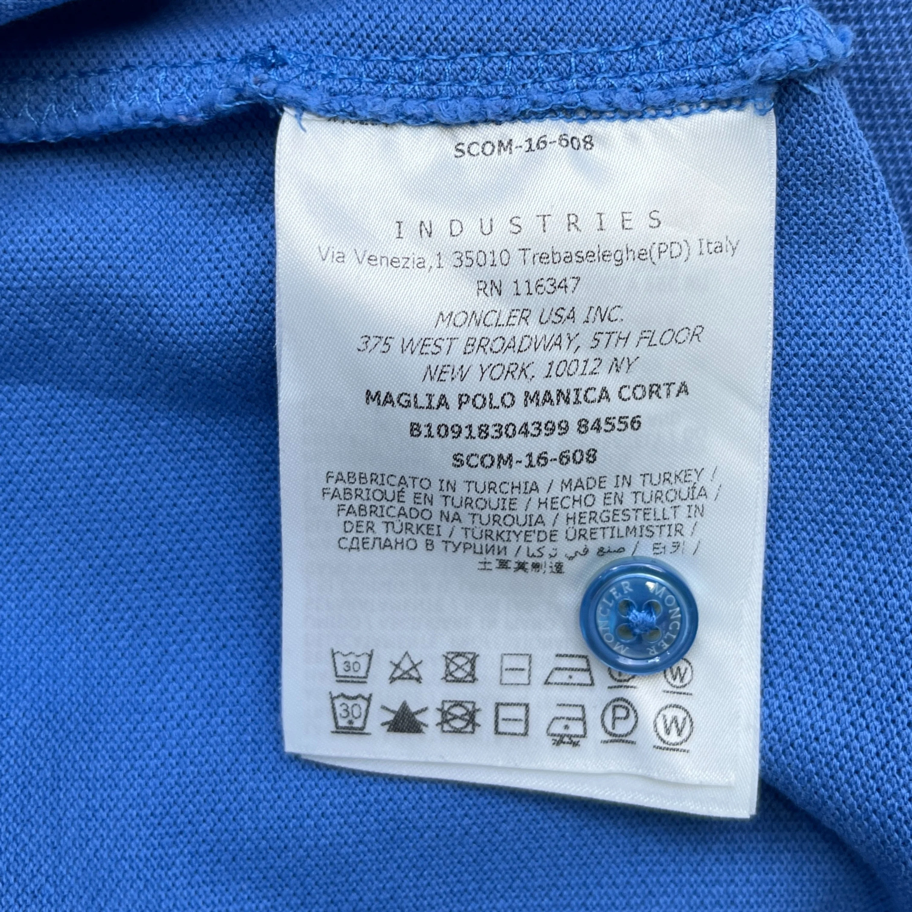 Men's Maglia Polo Shirt Blue Size L - Image 8