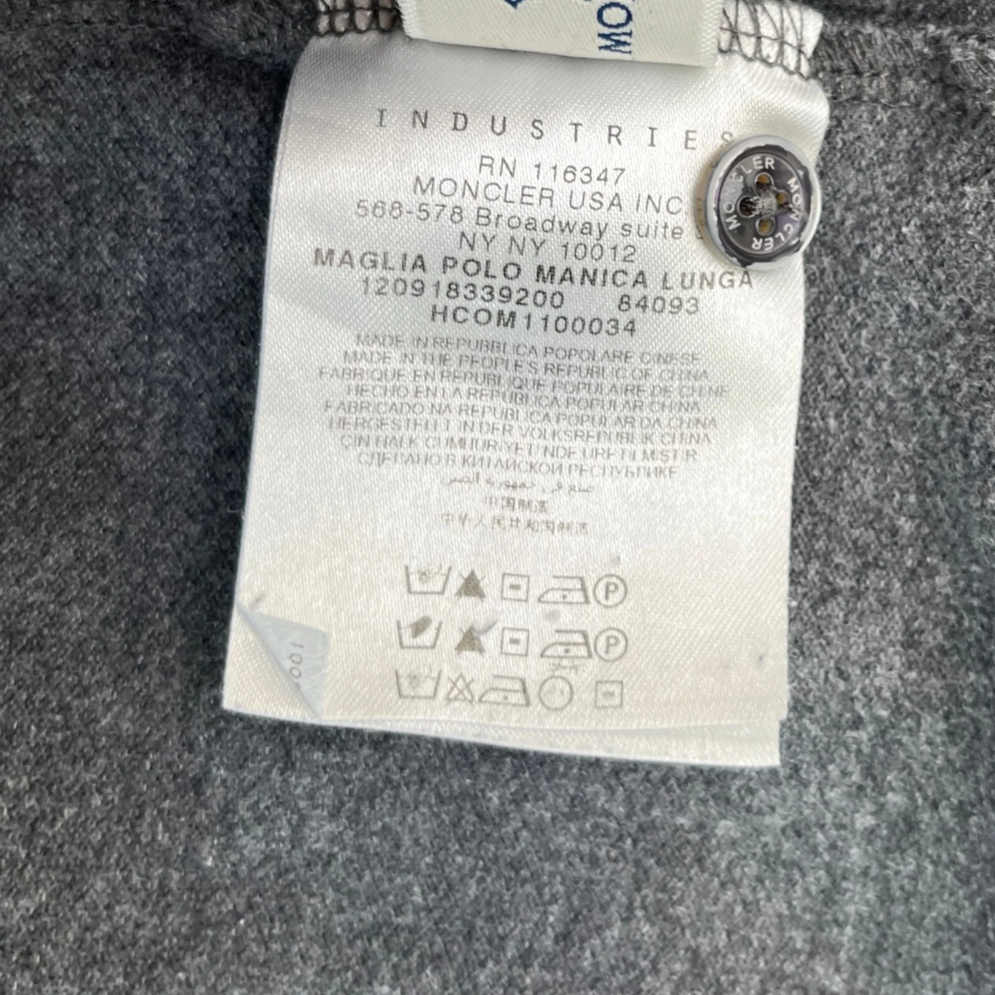 Men's Maglia Polo Shirt Grey Size L - Image 6